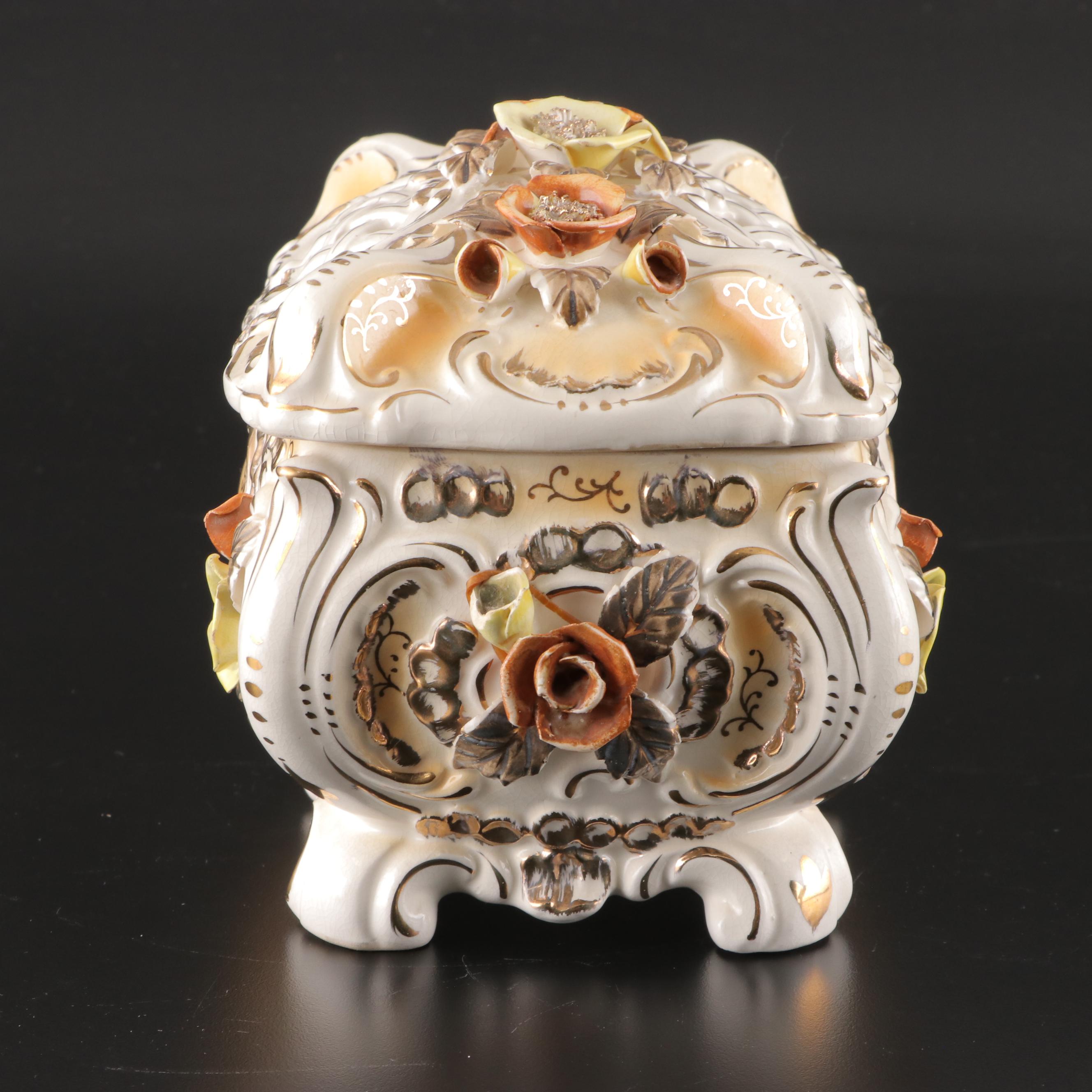 Lenox Bone China Basket Vase with Other Ceramic Casket and Cornucopias