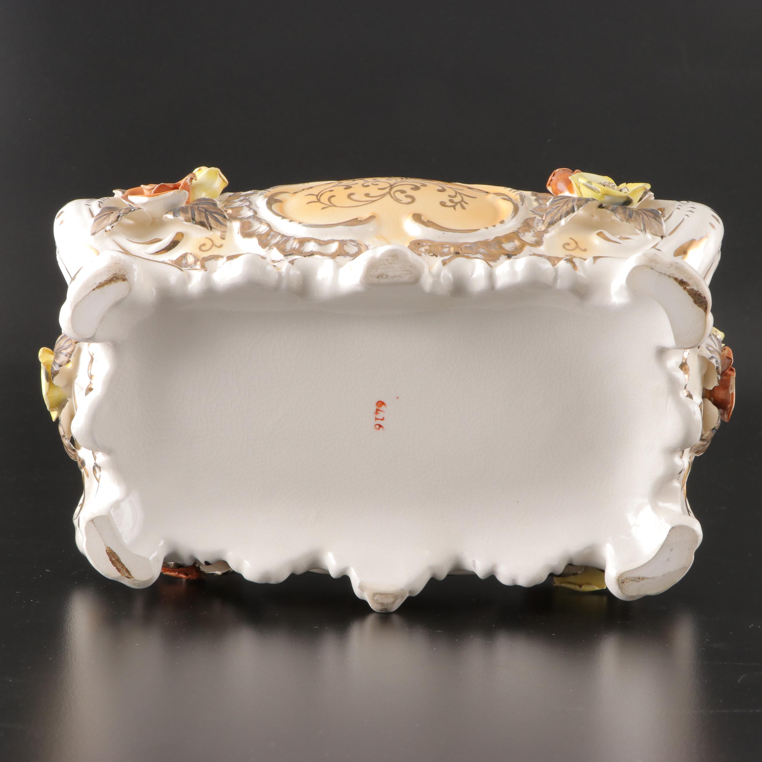 Lenox Bone China Basket Vase with Other Ceramic Casket and Cornucopias