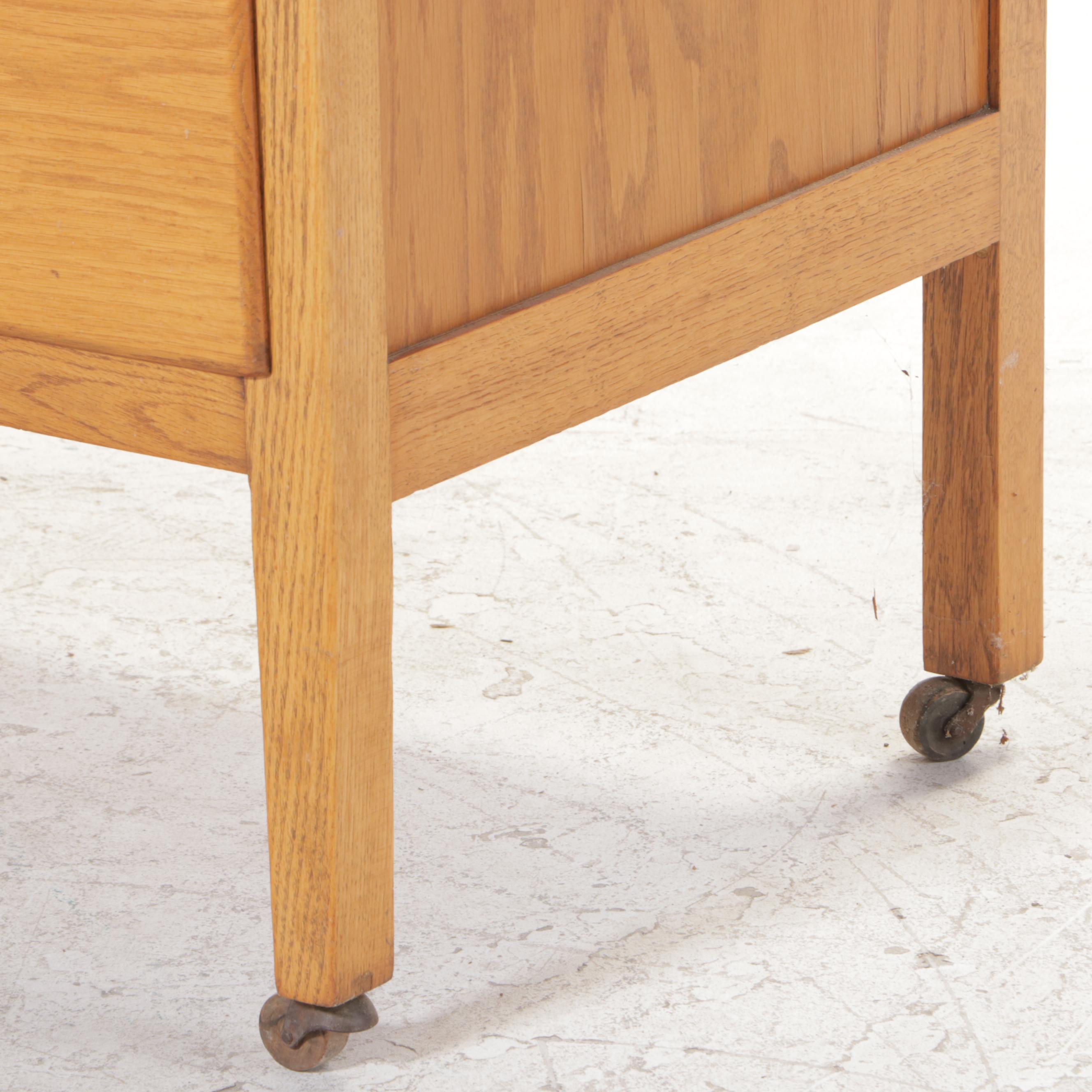 Campbell-Smith Ritchie Co. Oak and Enamel Top "Boone" Kitchen Cabinet