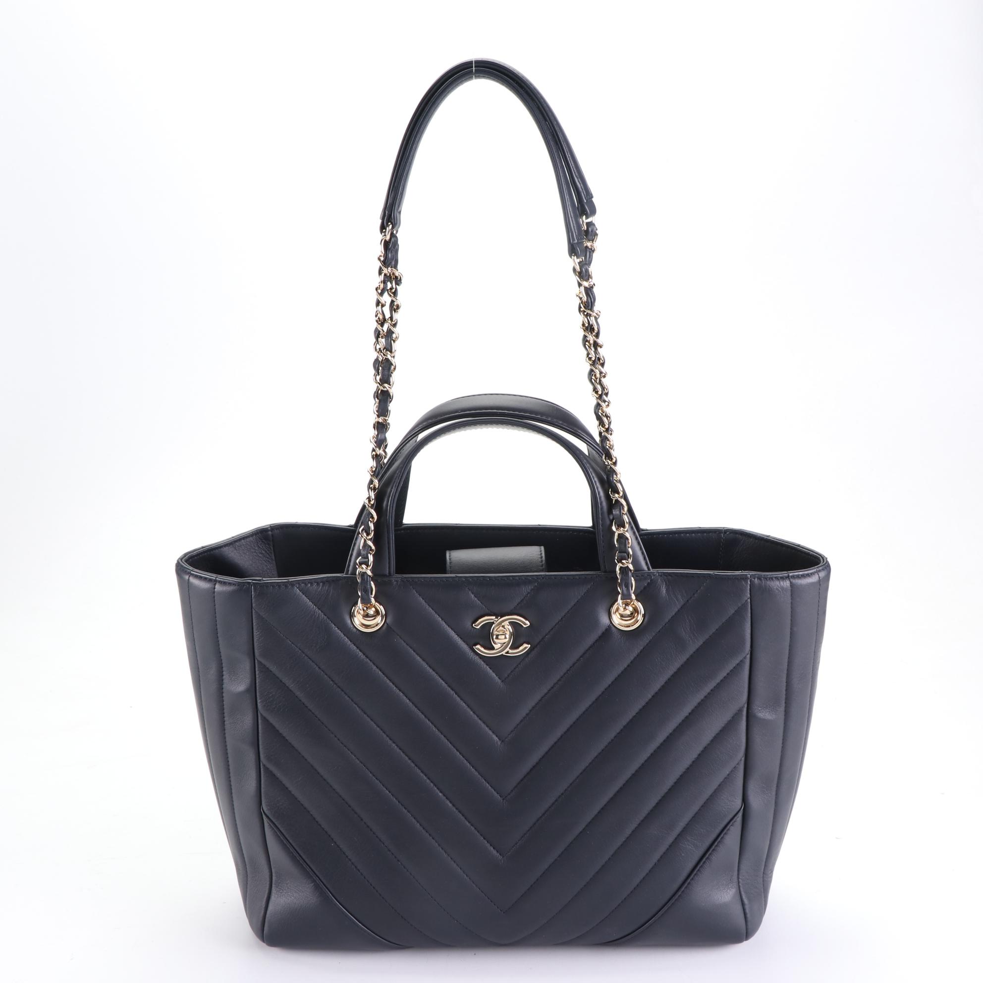 Chanel Statement Shopping Tote in Chevron Quilted Leather