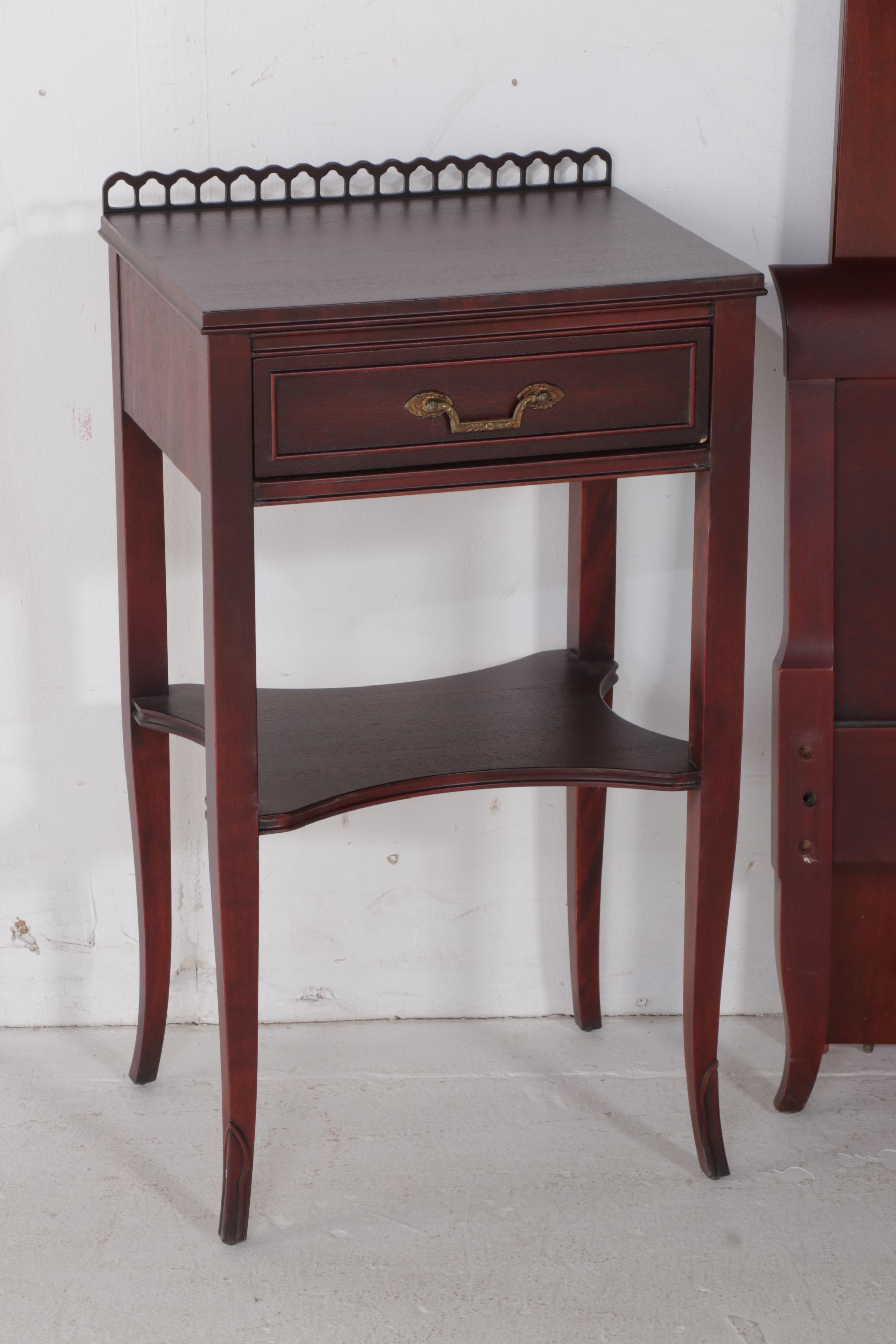 Northern Furniture Co. Neoclassical Style Mahogany Full Bed with Nightstand