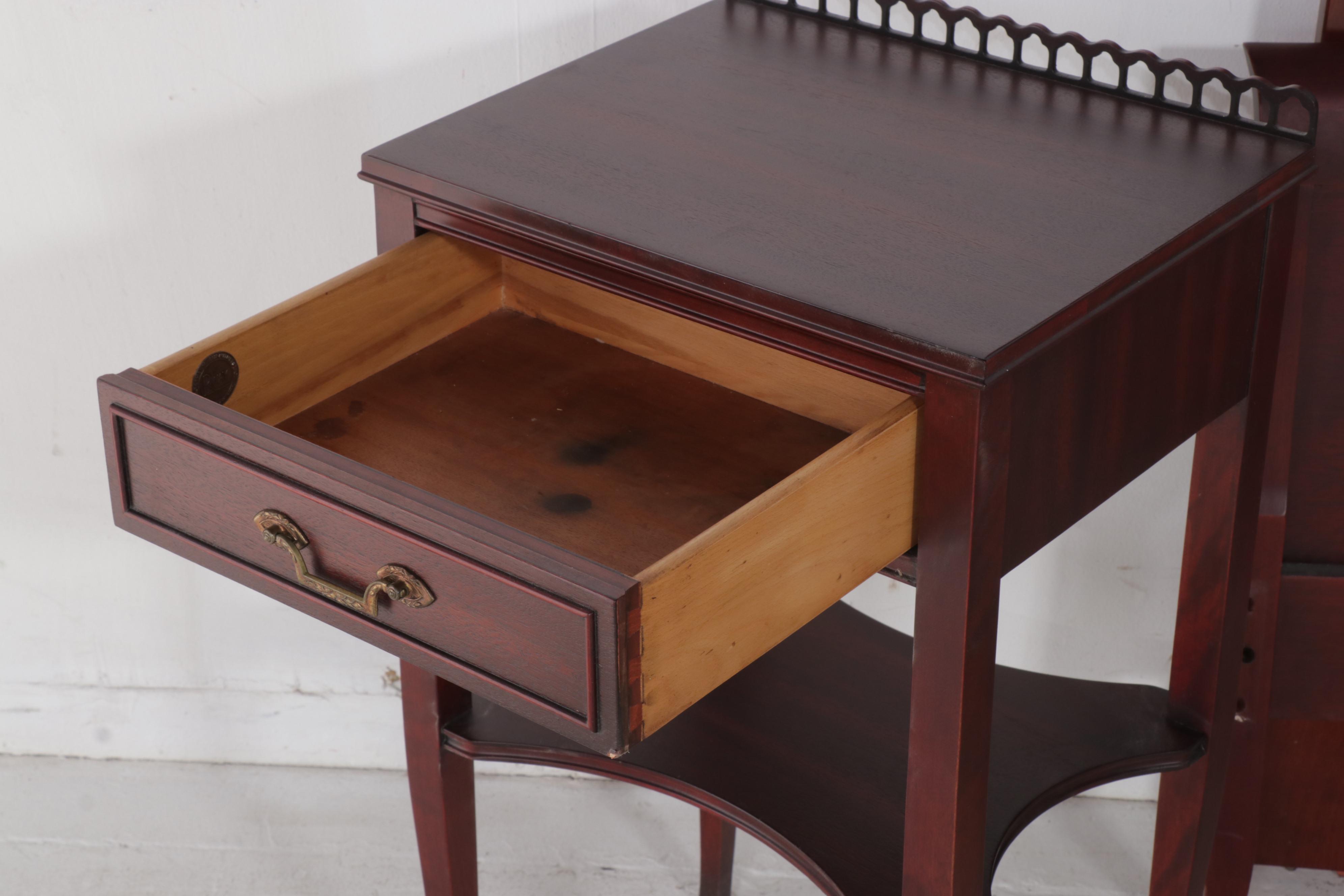 Northern Furniture Co. Neoclassical Style Mahogany Full Bed with Nightstand