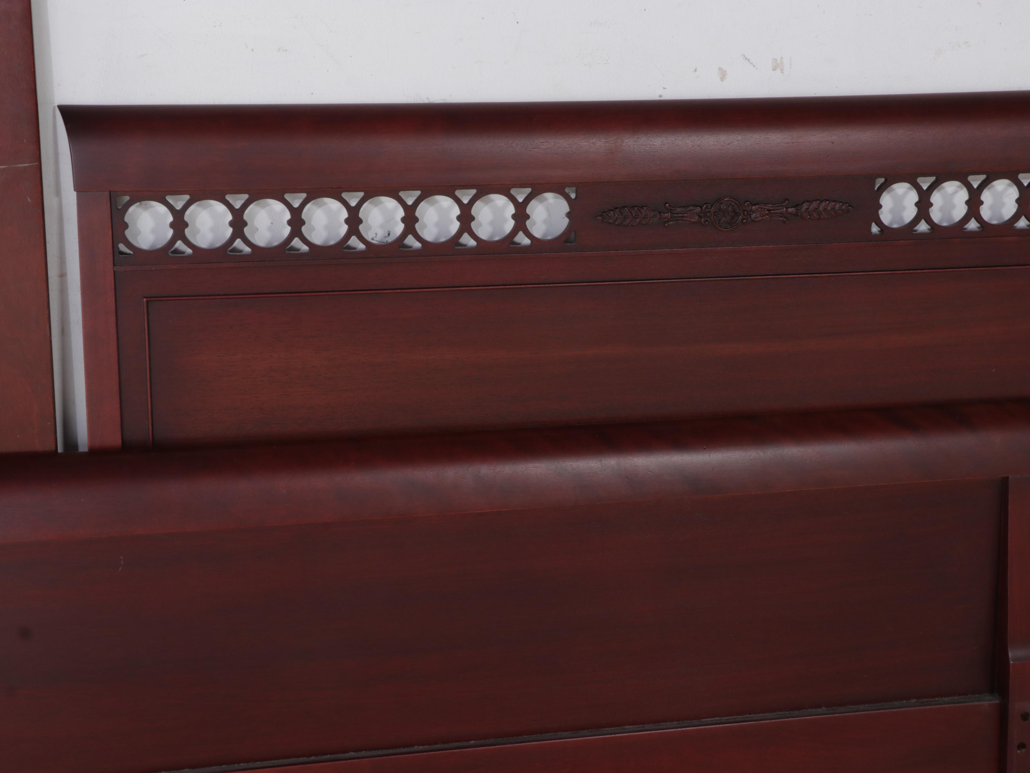 Northern Furniture Co. Neoclassical Style Mahogany Full Bed with Nightstand