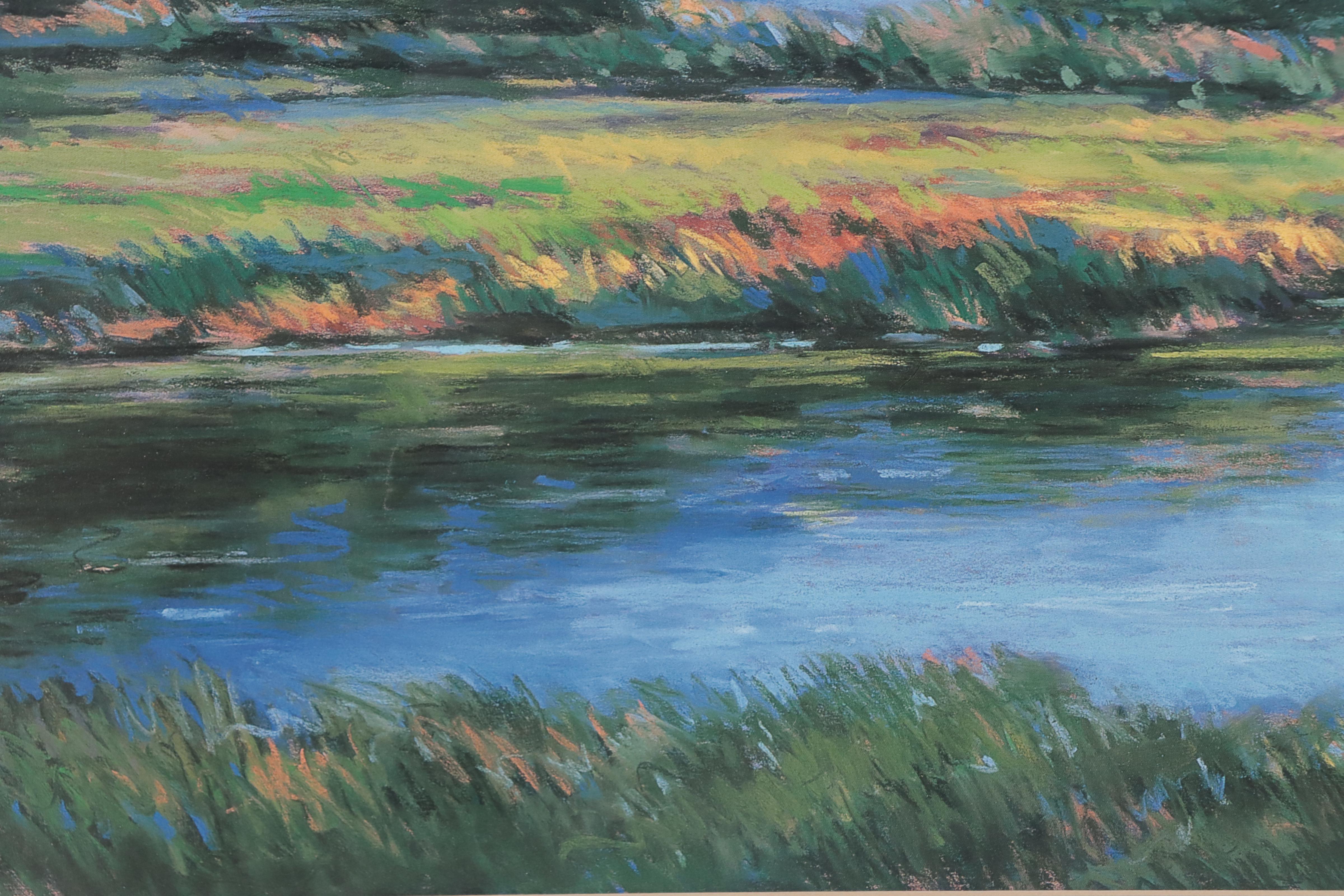 Offset Lithograph of Marsh Landscape After Marilee B. Campbell