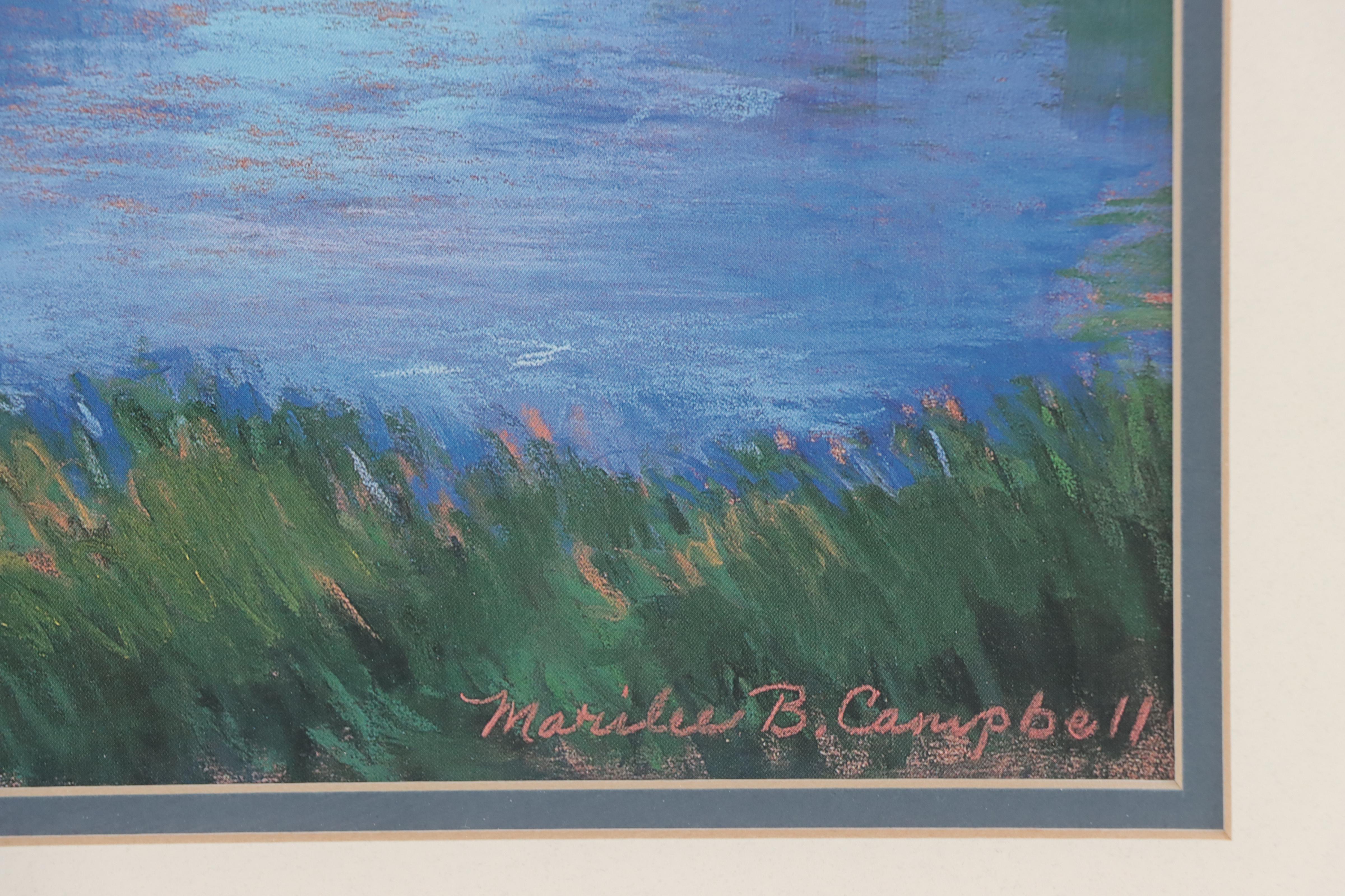 Offset Lithograph of Marsh Landscape After Marilee B. Campbell