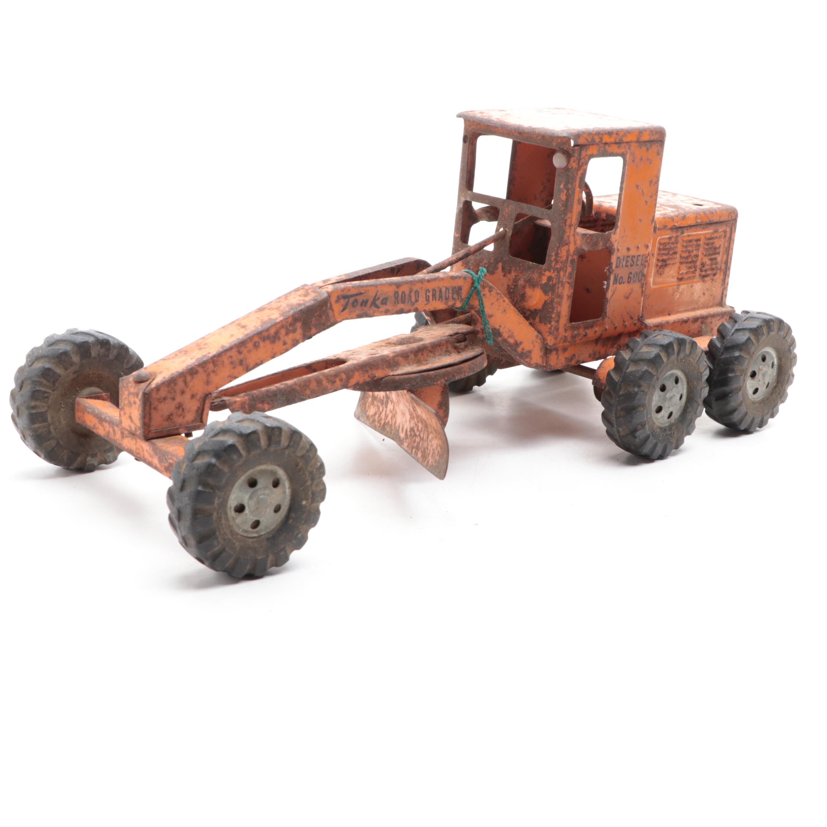 Tonka Road Grader Diesel No. 600 and Nylint Roadster Toy Cars, Mid-20th Century