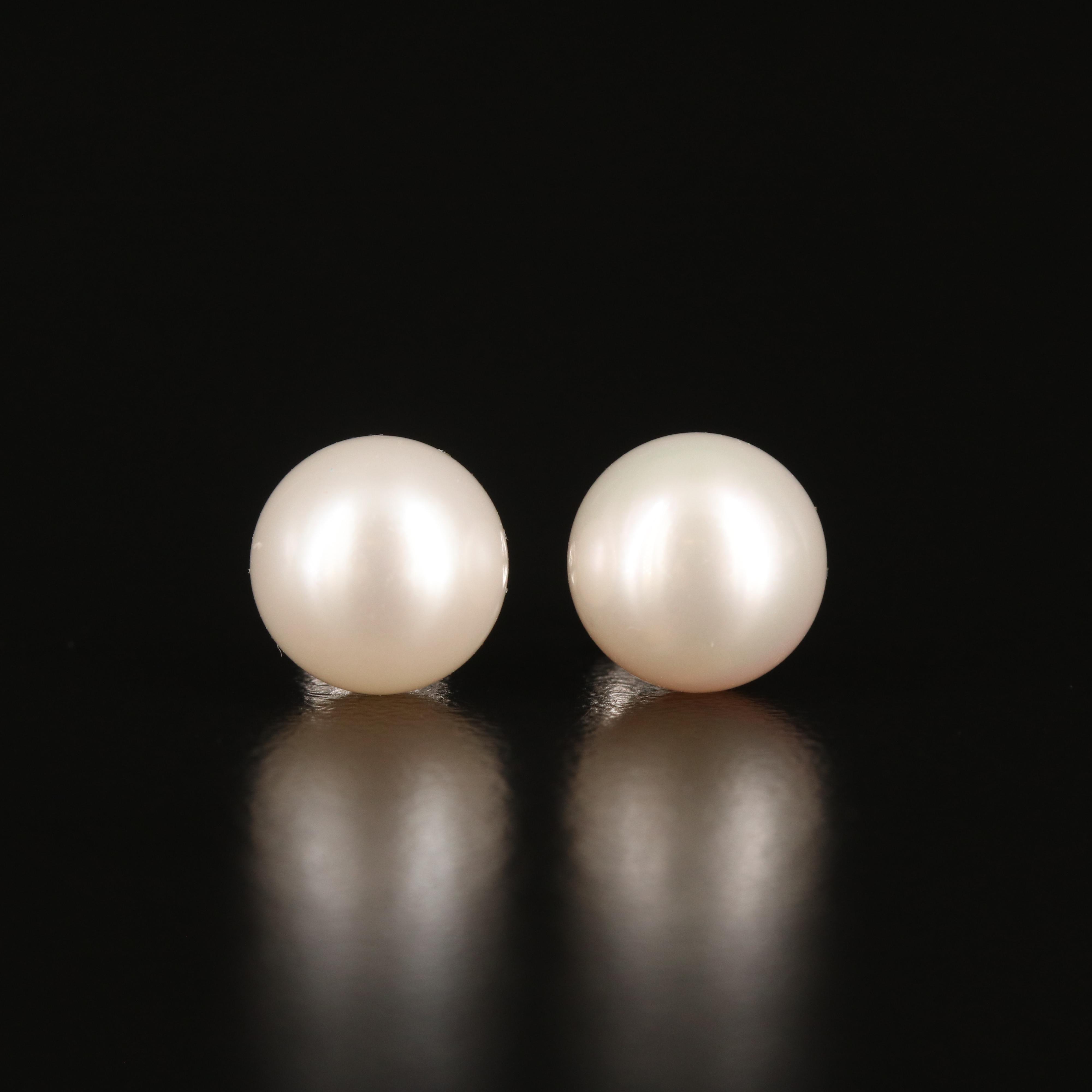 14K Pearl Stud Earrings