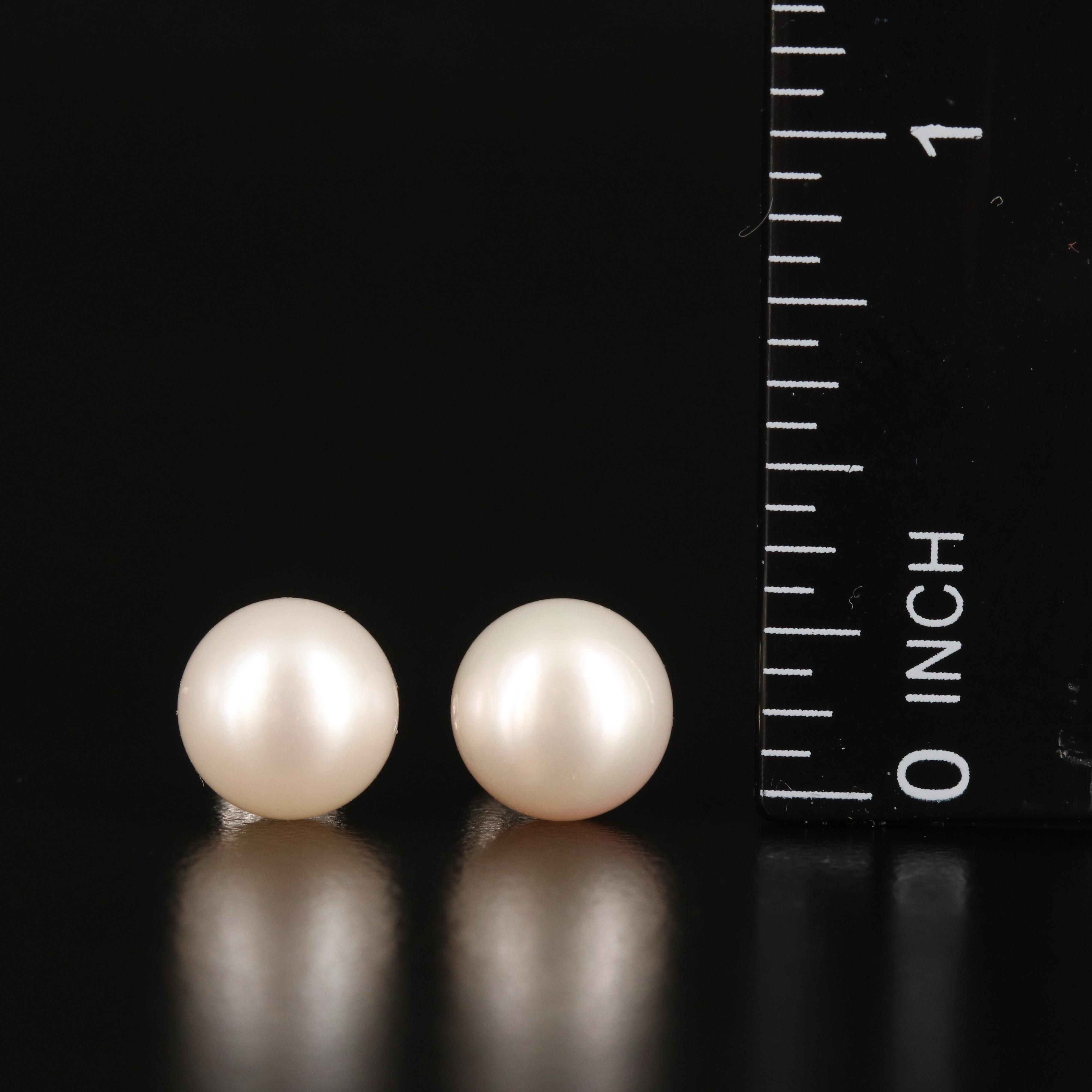 14K Pearl Stud Earrings