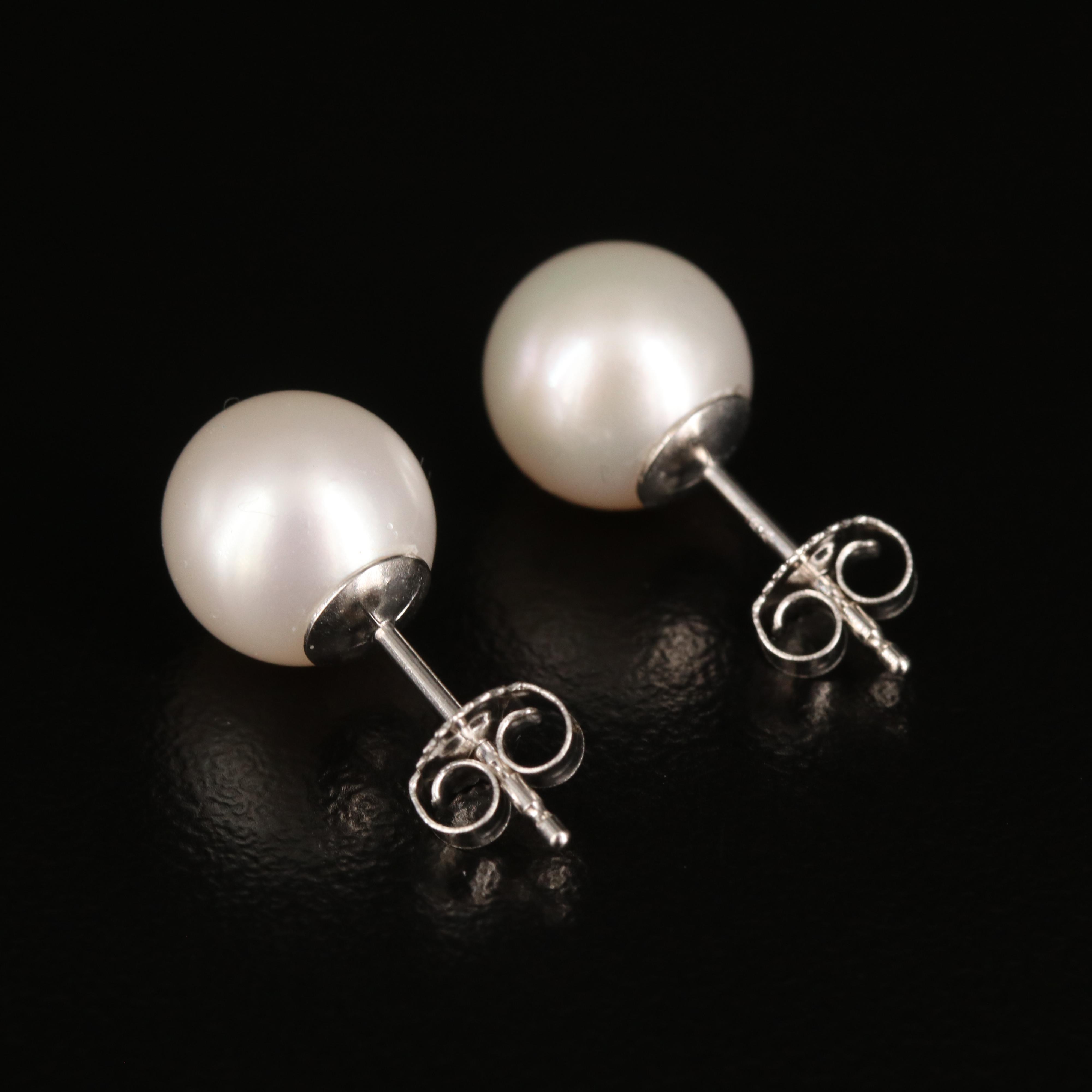 14K Pearl Stud Earrings
