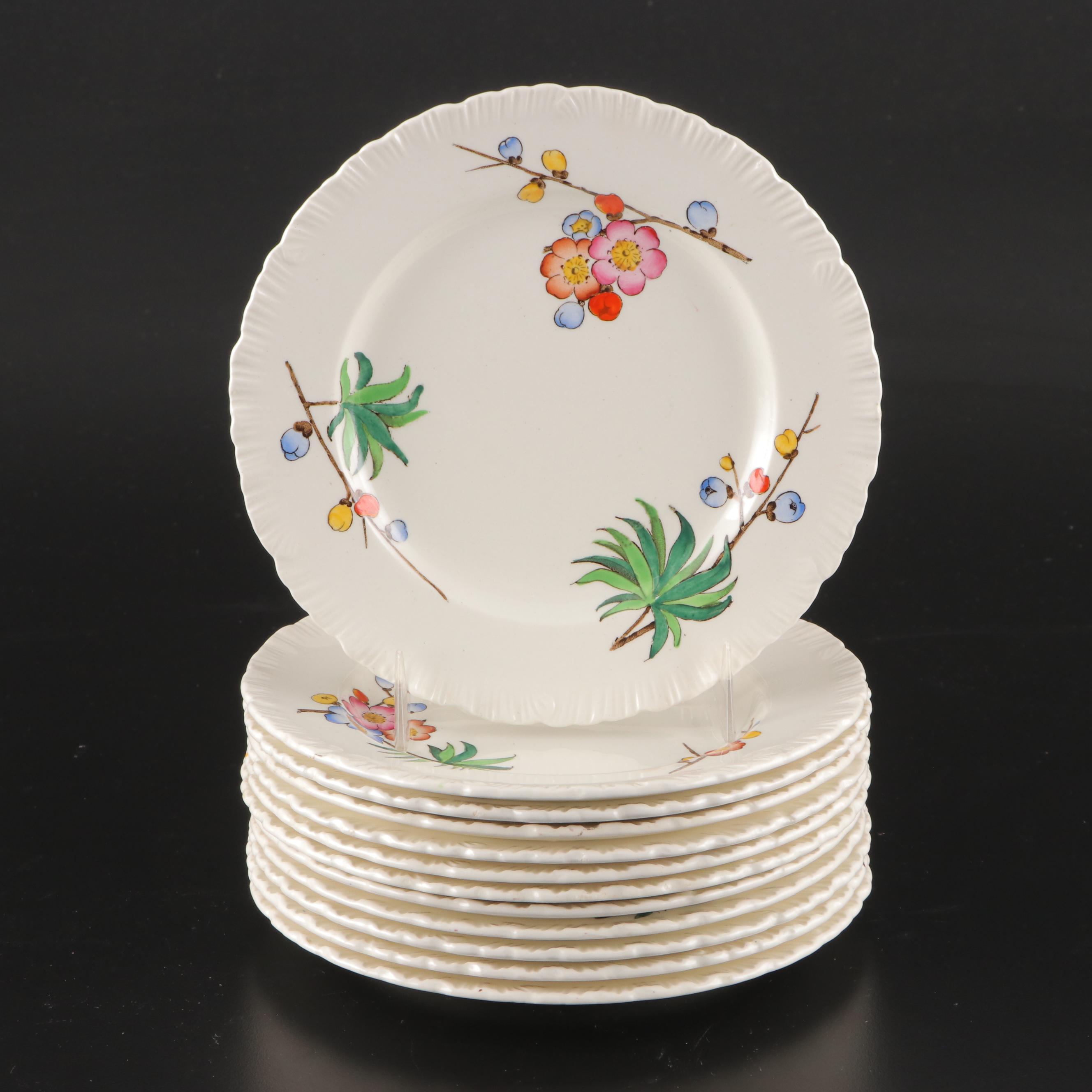 Wedgwood Chinoiserie Shell Edge Stoneware Dinnerware, circa 1926