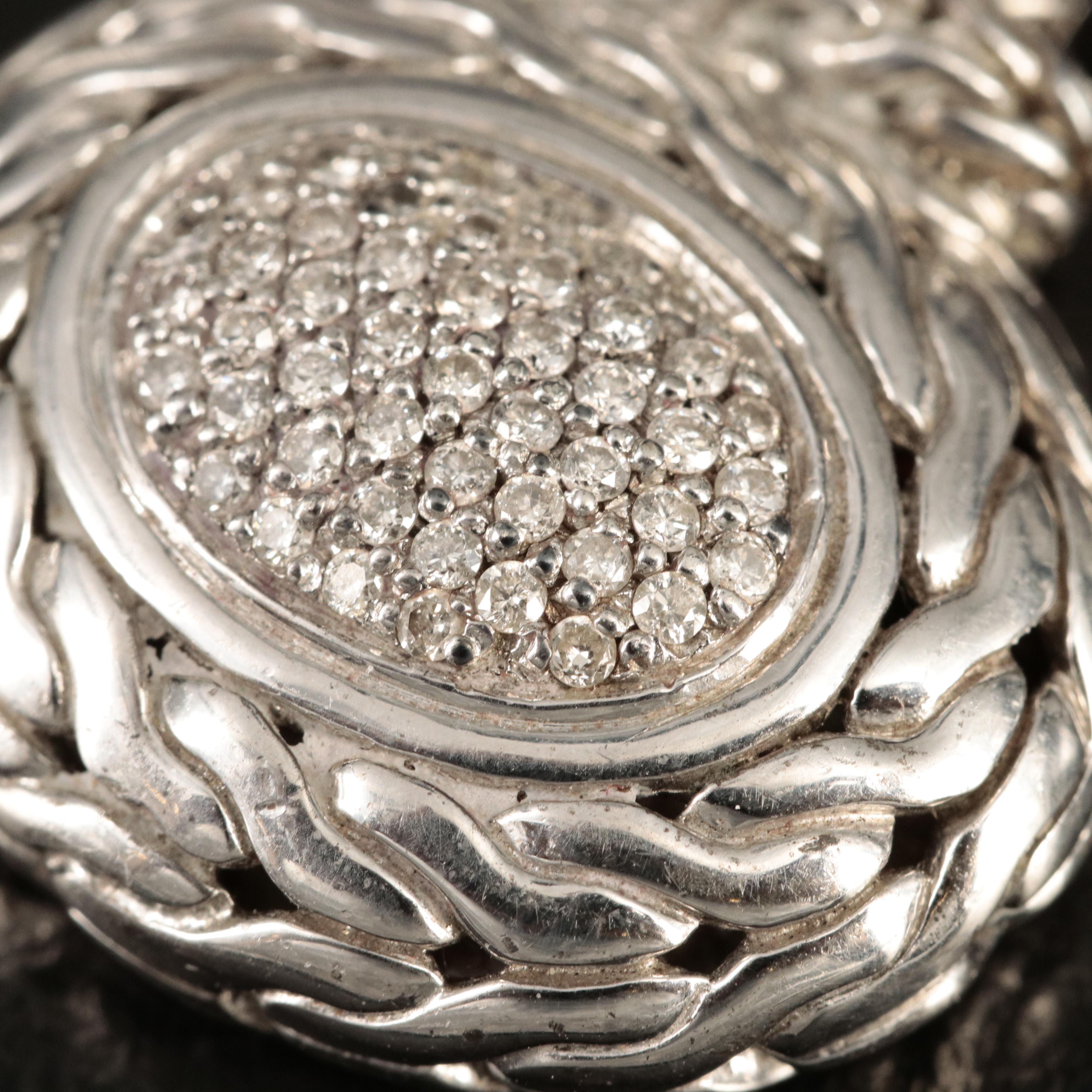 John Hardy Sterling Pavé Diamond Pendant Necklace