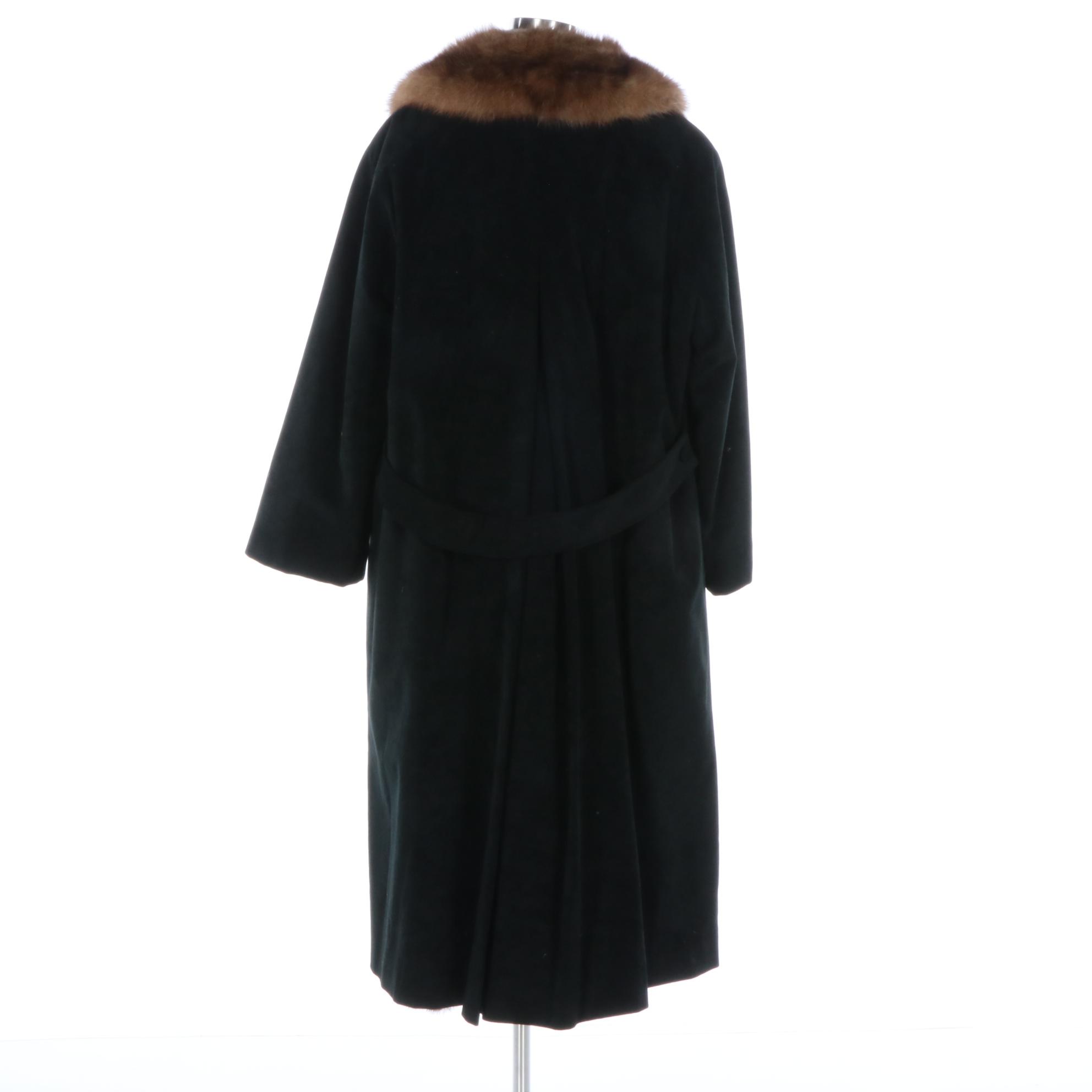 Lawrence of London Ultra Suede Coat with Mink and Marten Lining