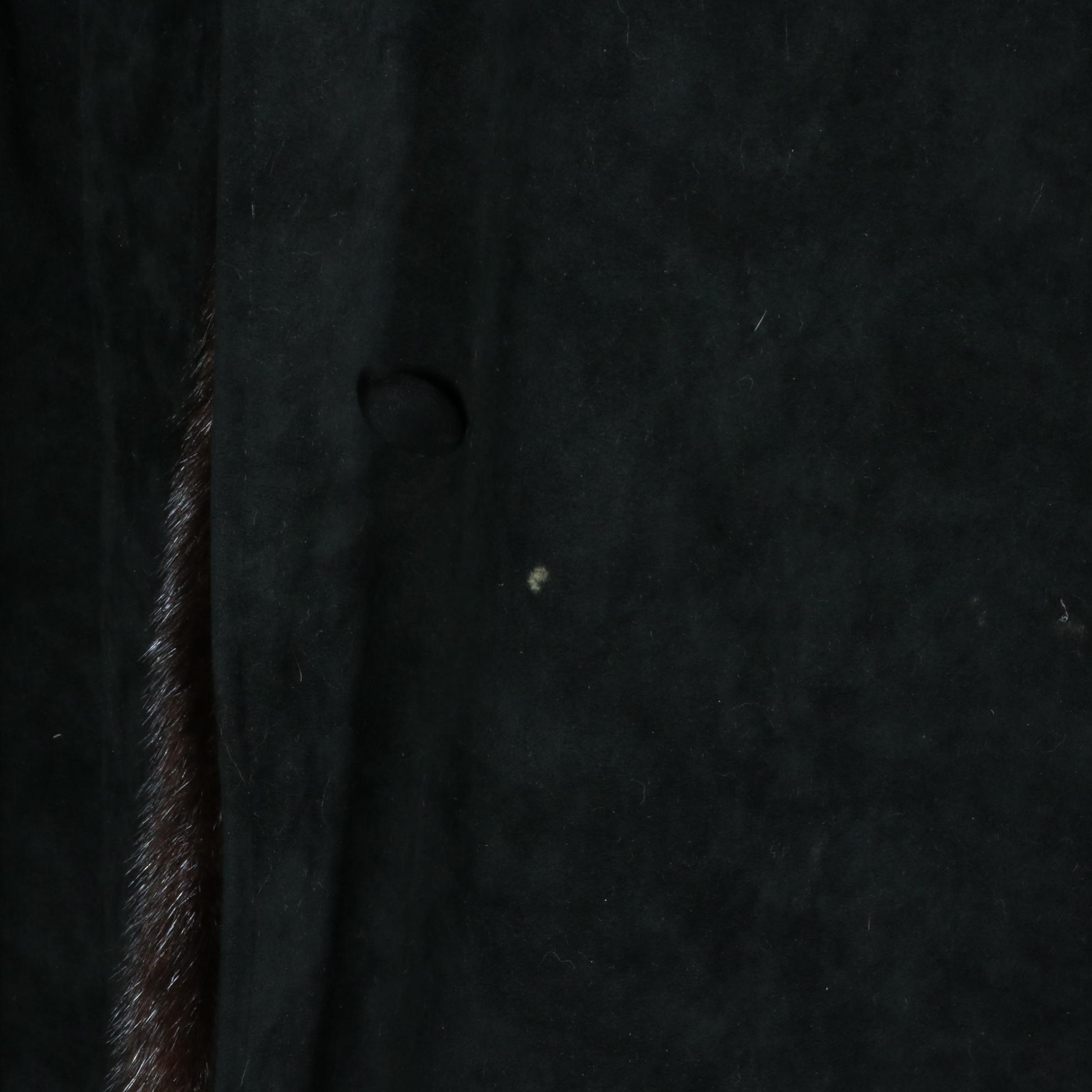 Lawrence of London Ultra Suede Coat with Mink and Marten Lining