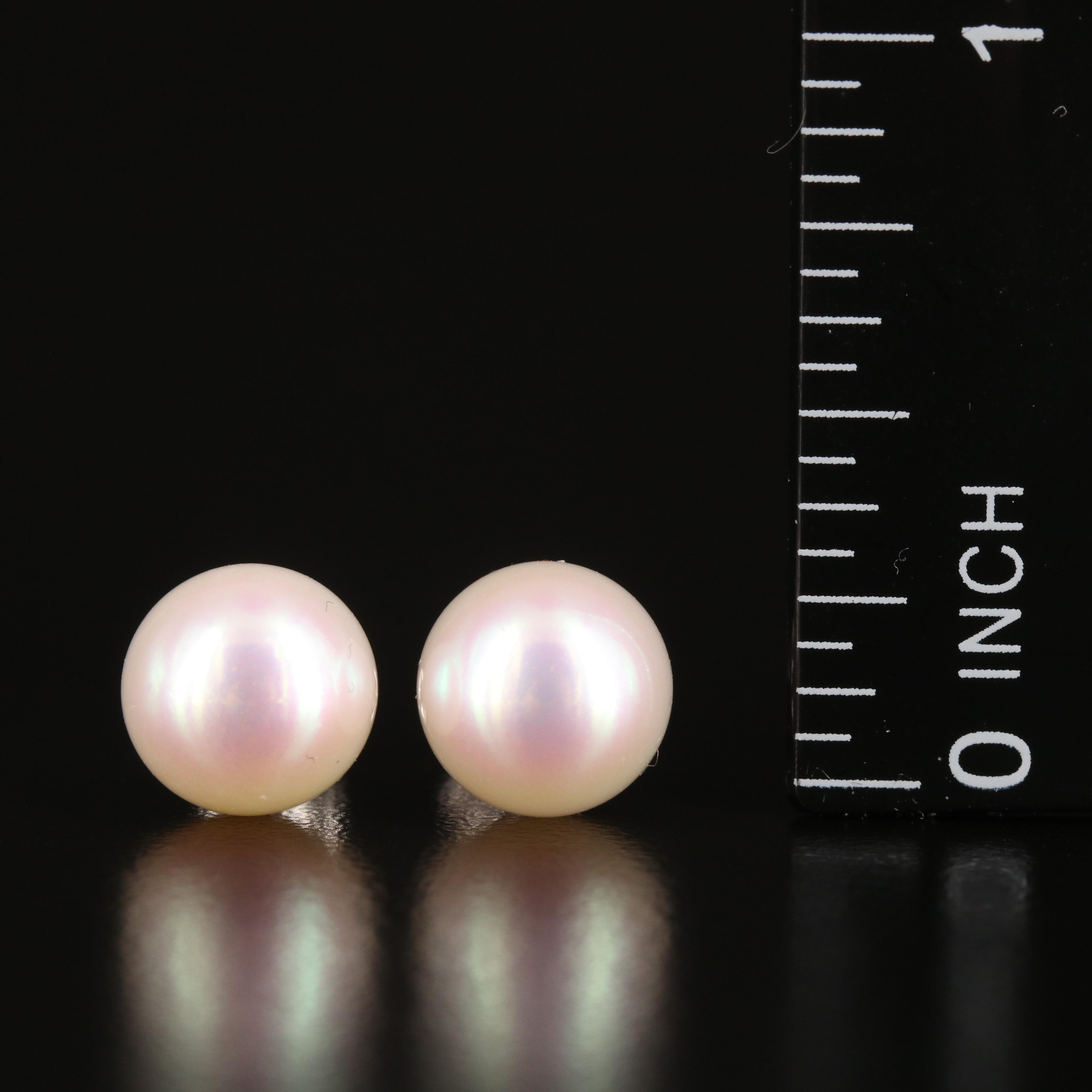 14K Pearl Stud Earrings