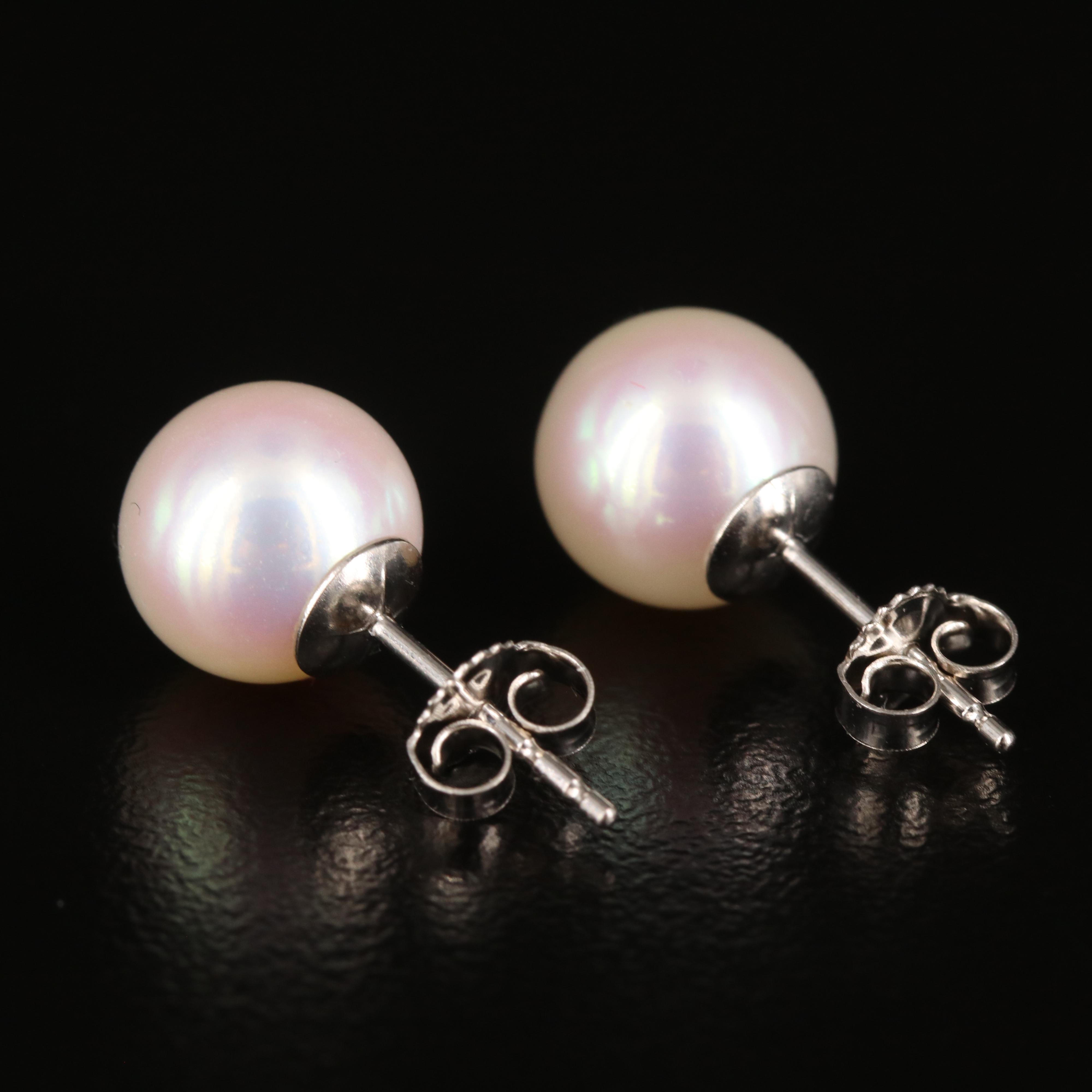 14K Pearl Stud Earrings