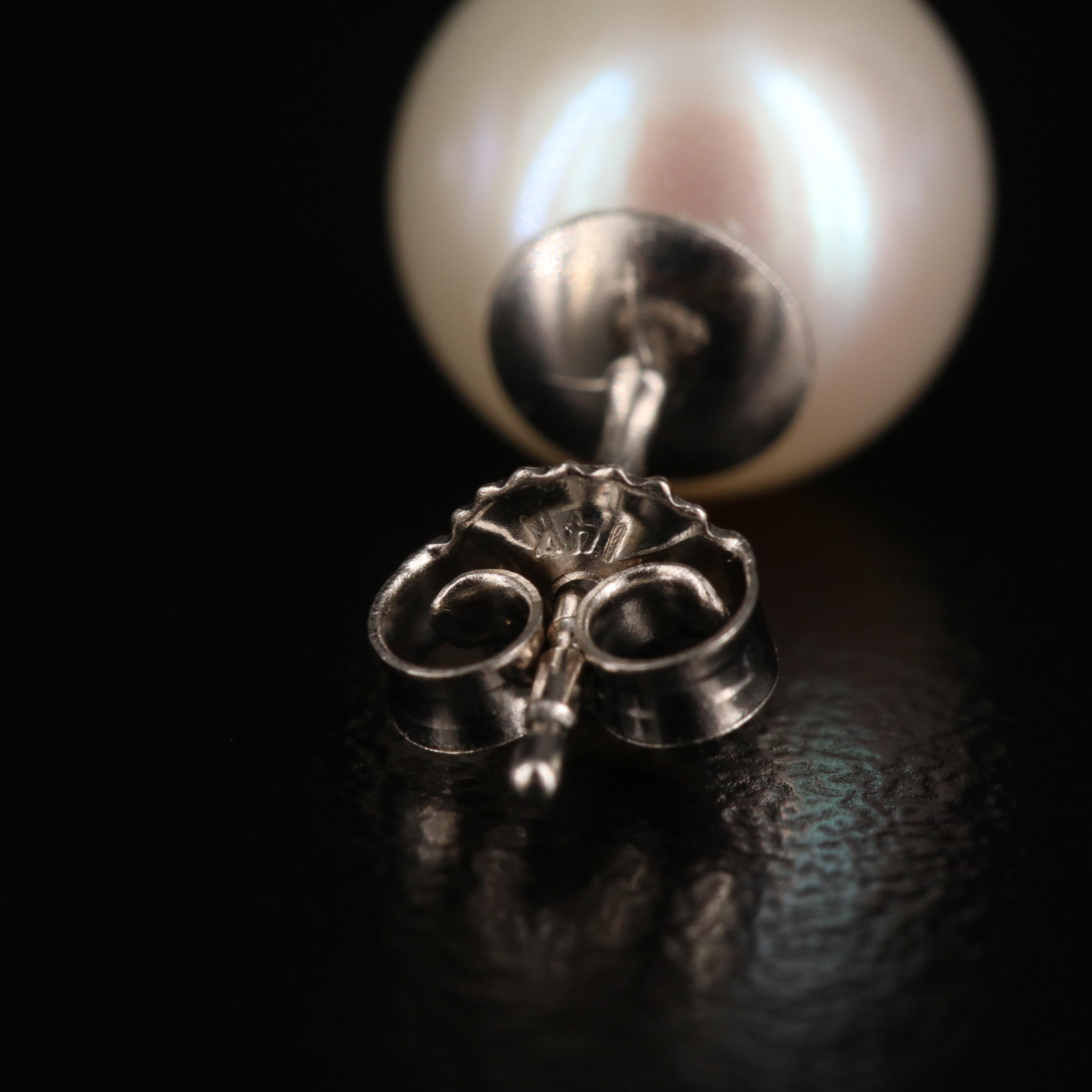 14K Pearl Stud Earrings