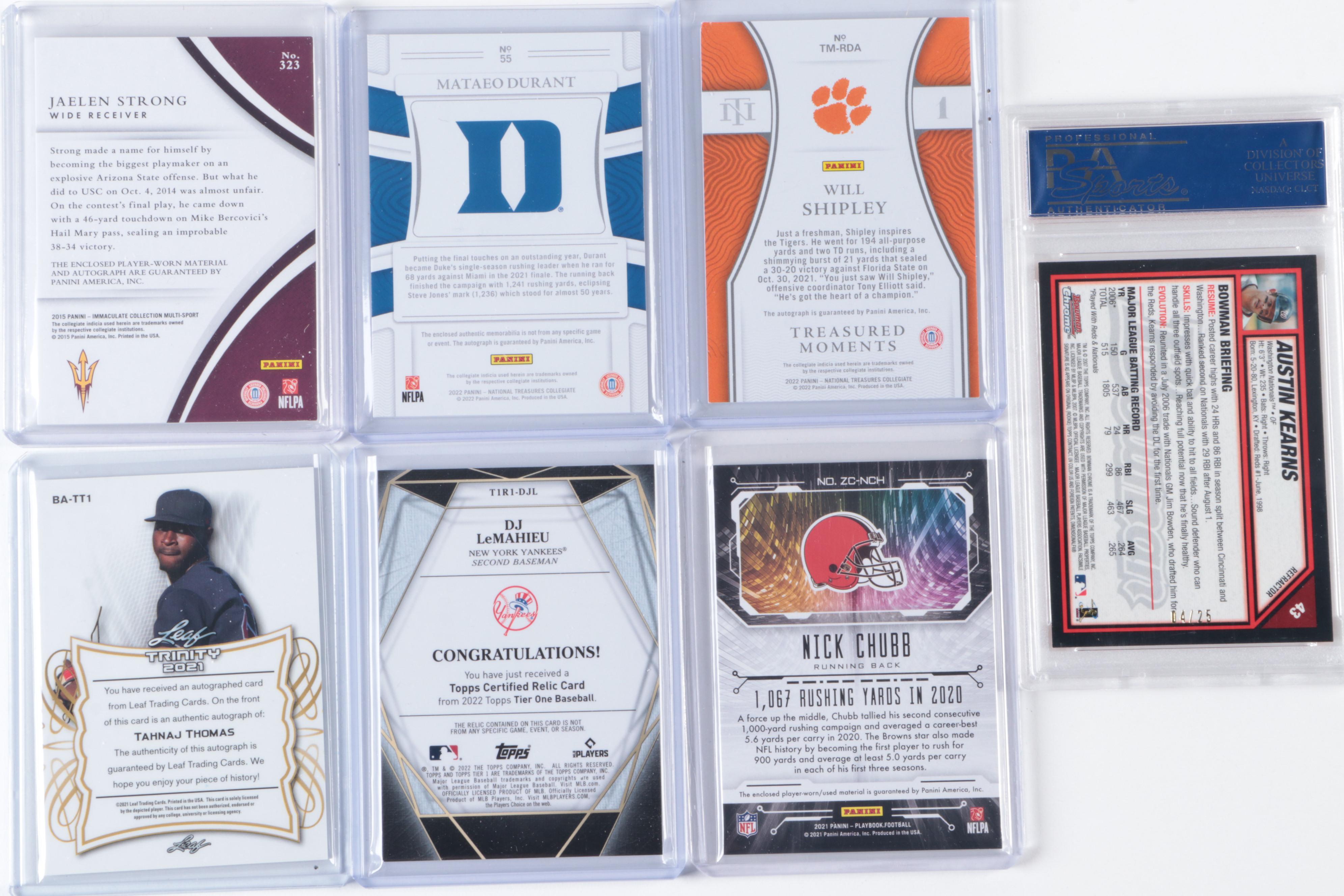 Panini and More Sports Cards with Signed, Graded Kearns, Rookies, 2000s–2020s