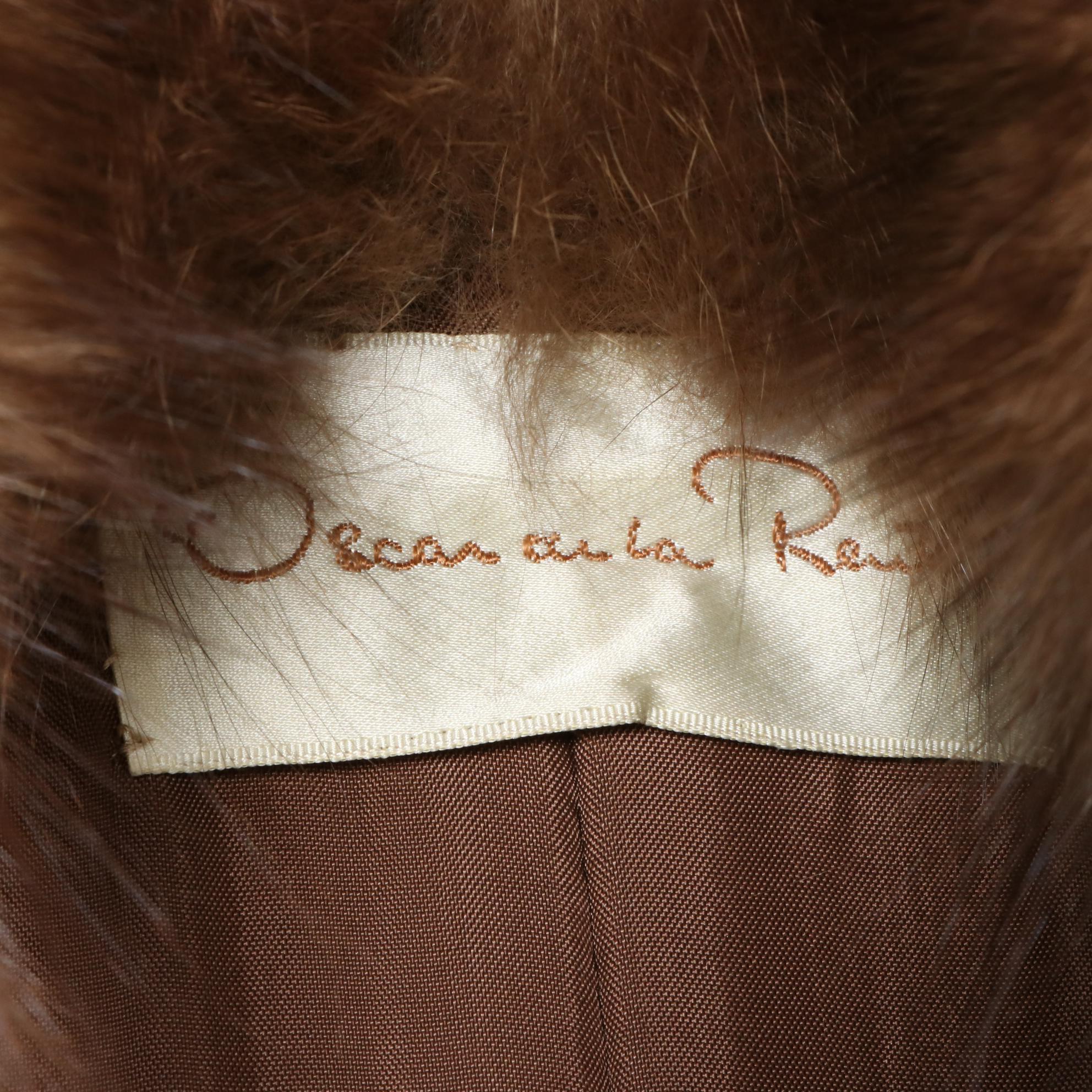 Oscar de la Renta Fox Trim Coat with Soutache