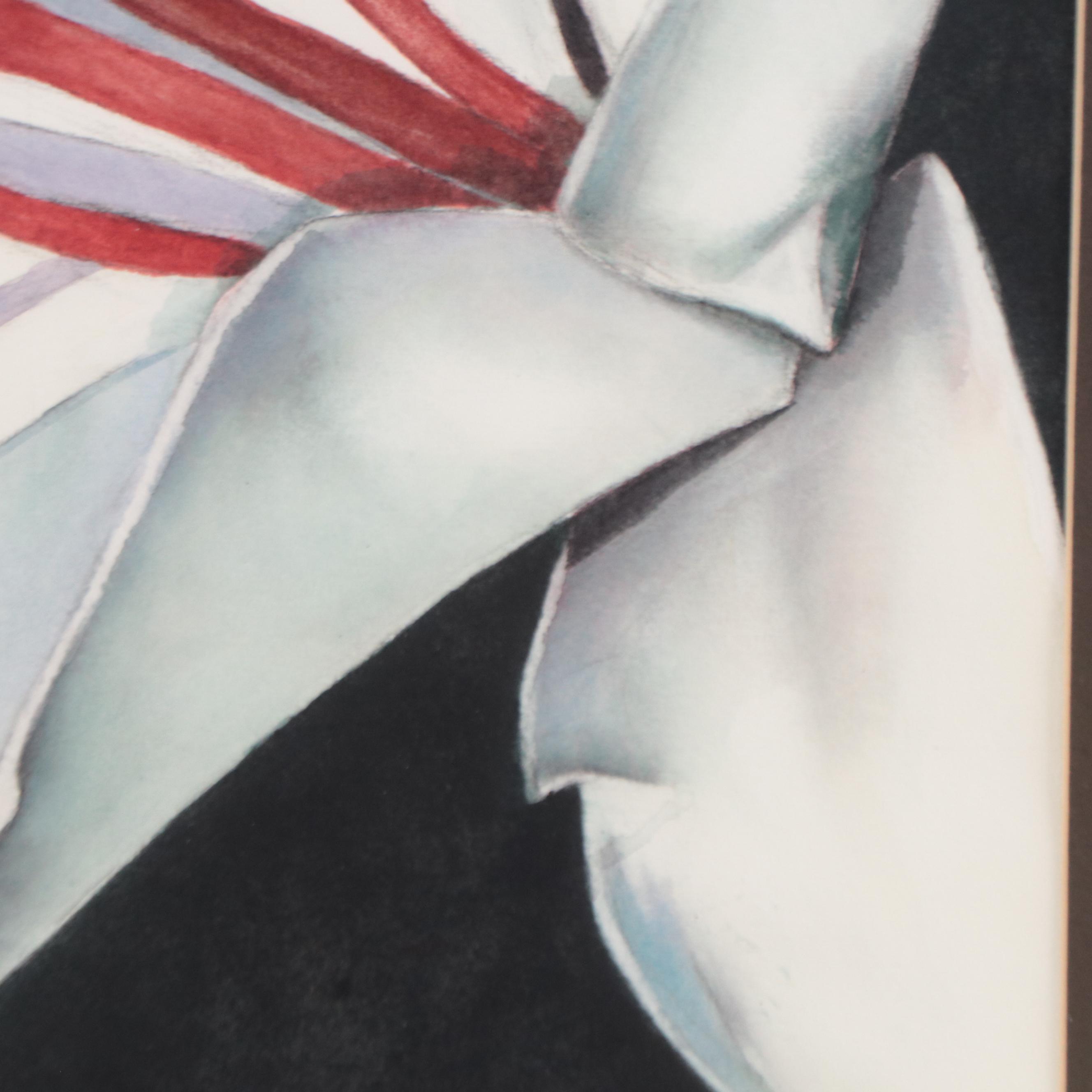 Beverly Morfeld Watercolor Painting of Lily, Late 20th Century