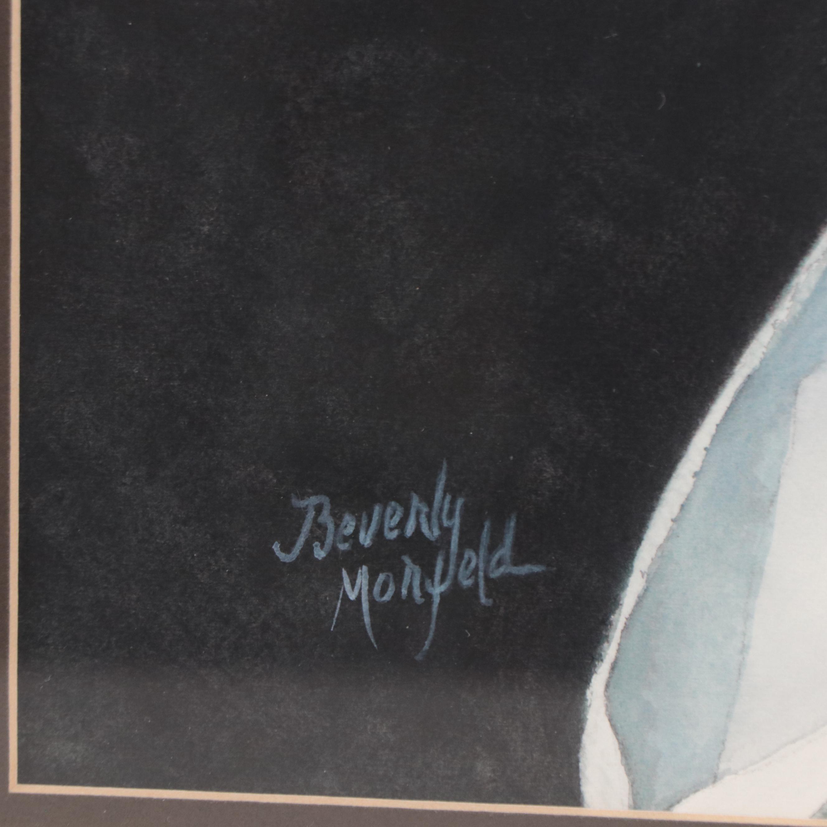 Beverly Morfeld Watercolor Painting of Lily, Late 20th Century