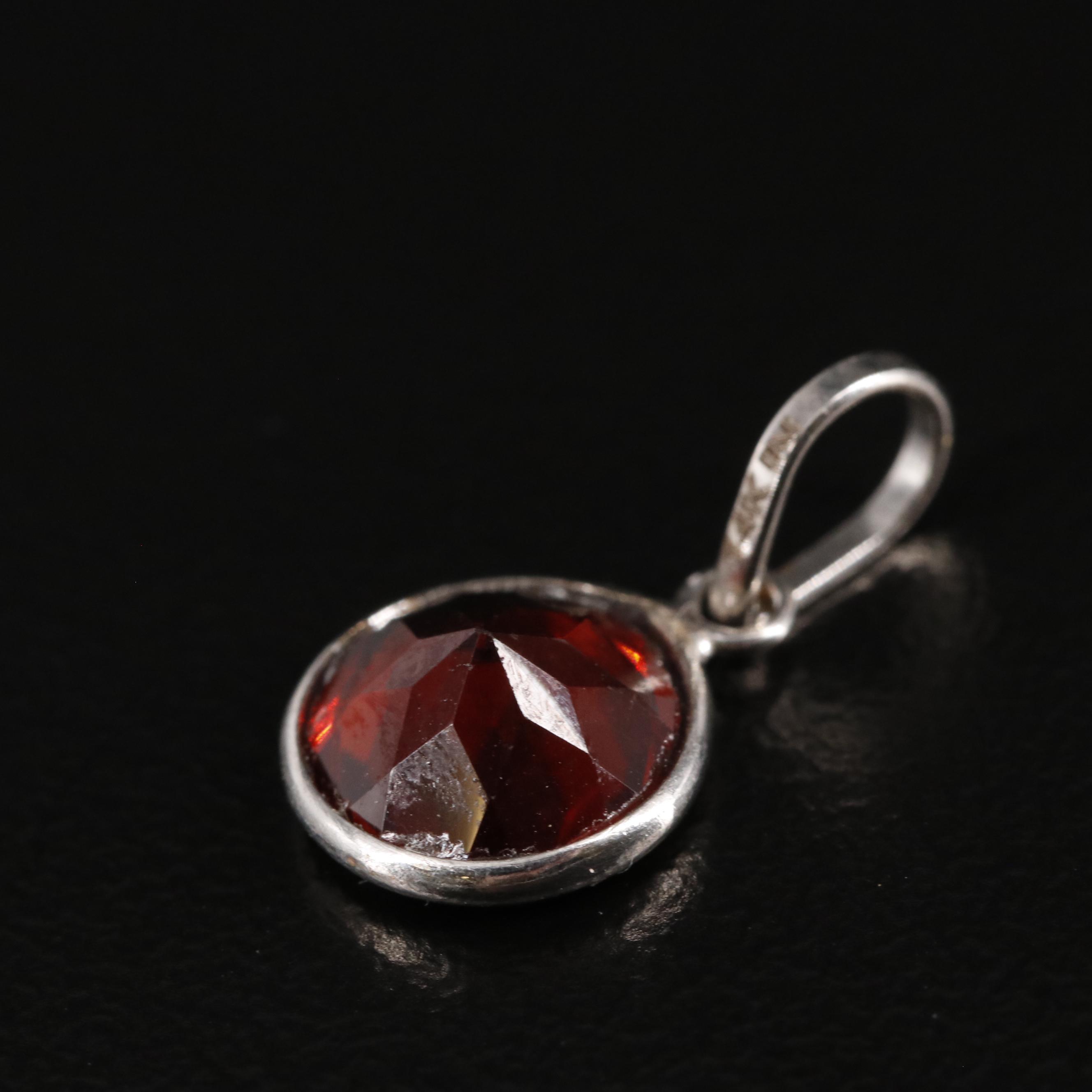 14K Garnet Pendant