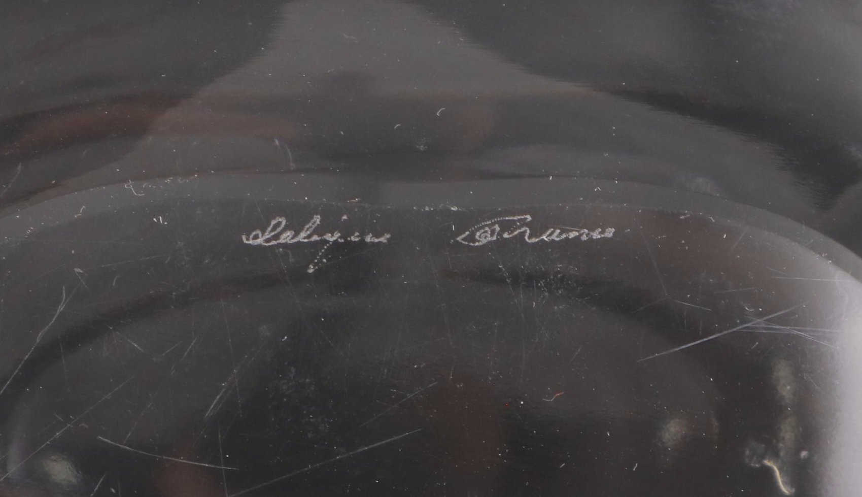 Lalique "Compiegne" Frosted Crystal Oval Bowl