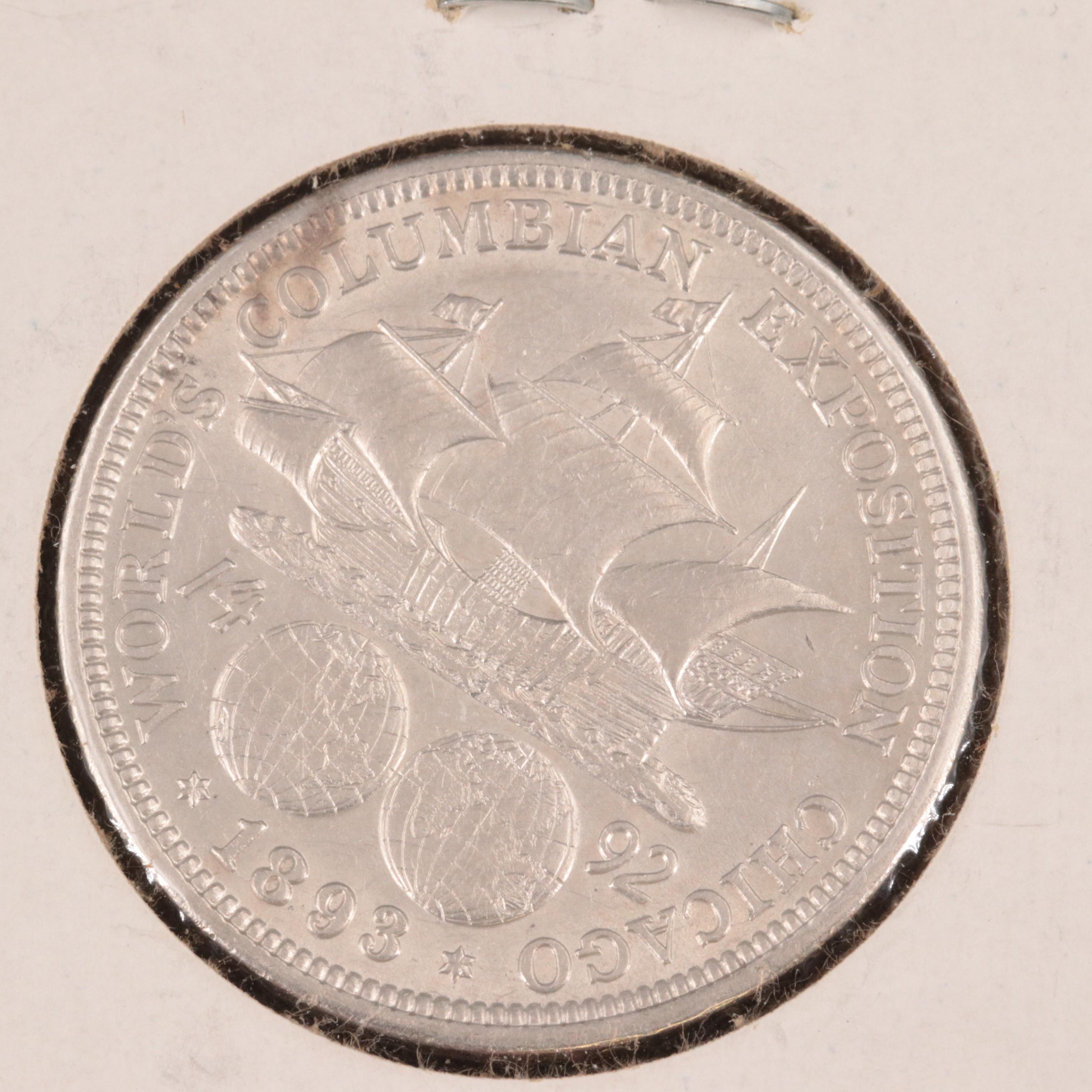 Three 1893 Columbian Exposition Commemorative Silver Half Dollars