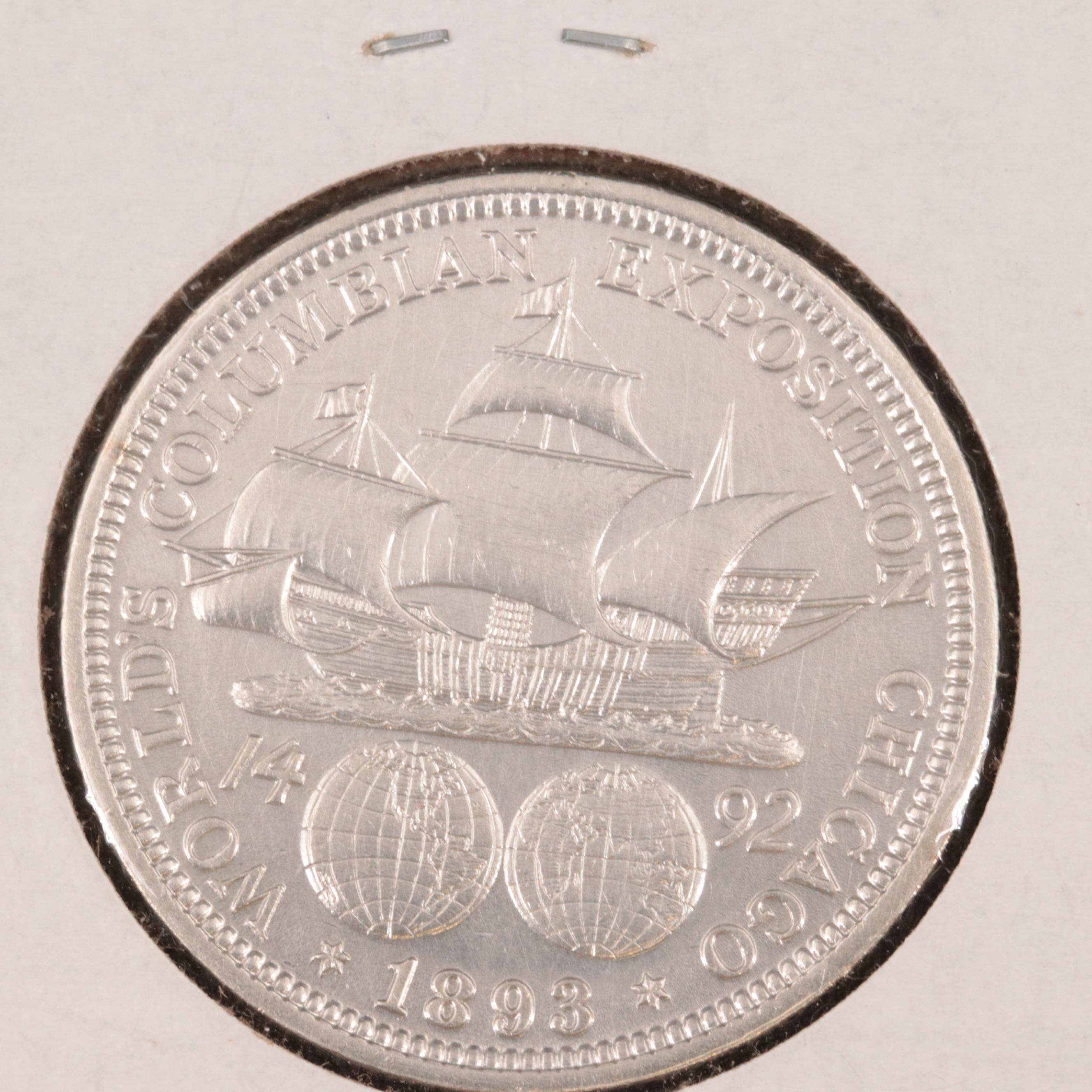Three 1893 Columbian Exposition Commemorative Silver Half Dollars