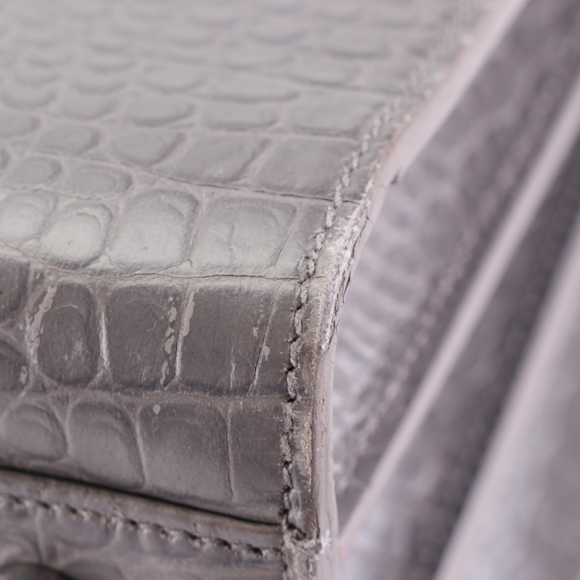 Saint Laurent Small Sac de Jour Bag in Croc-Embossed leather