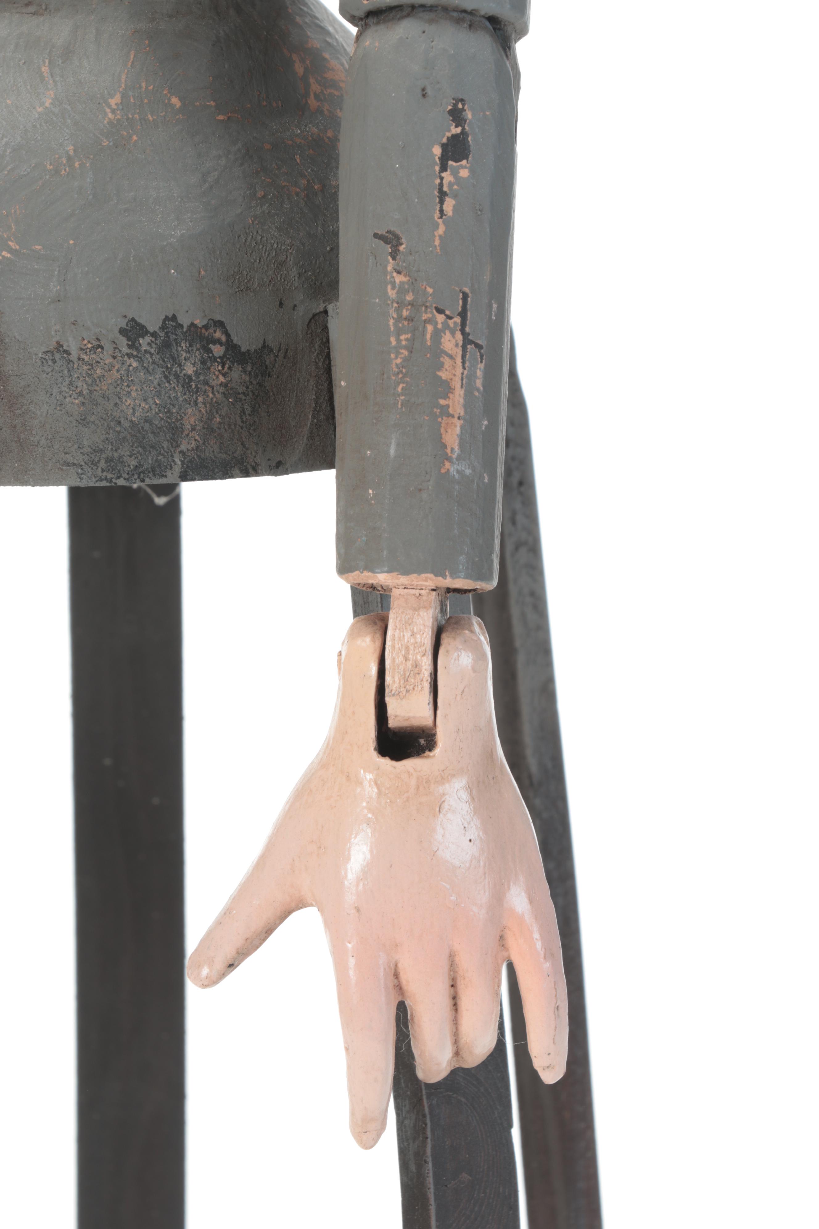 Polychrome Wood Articulated Santos Style Cage Doll