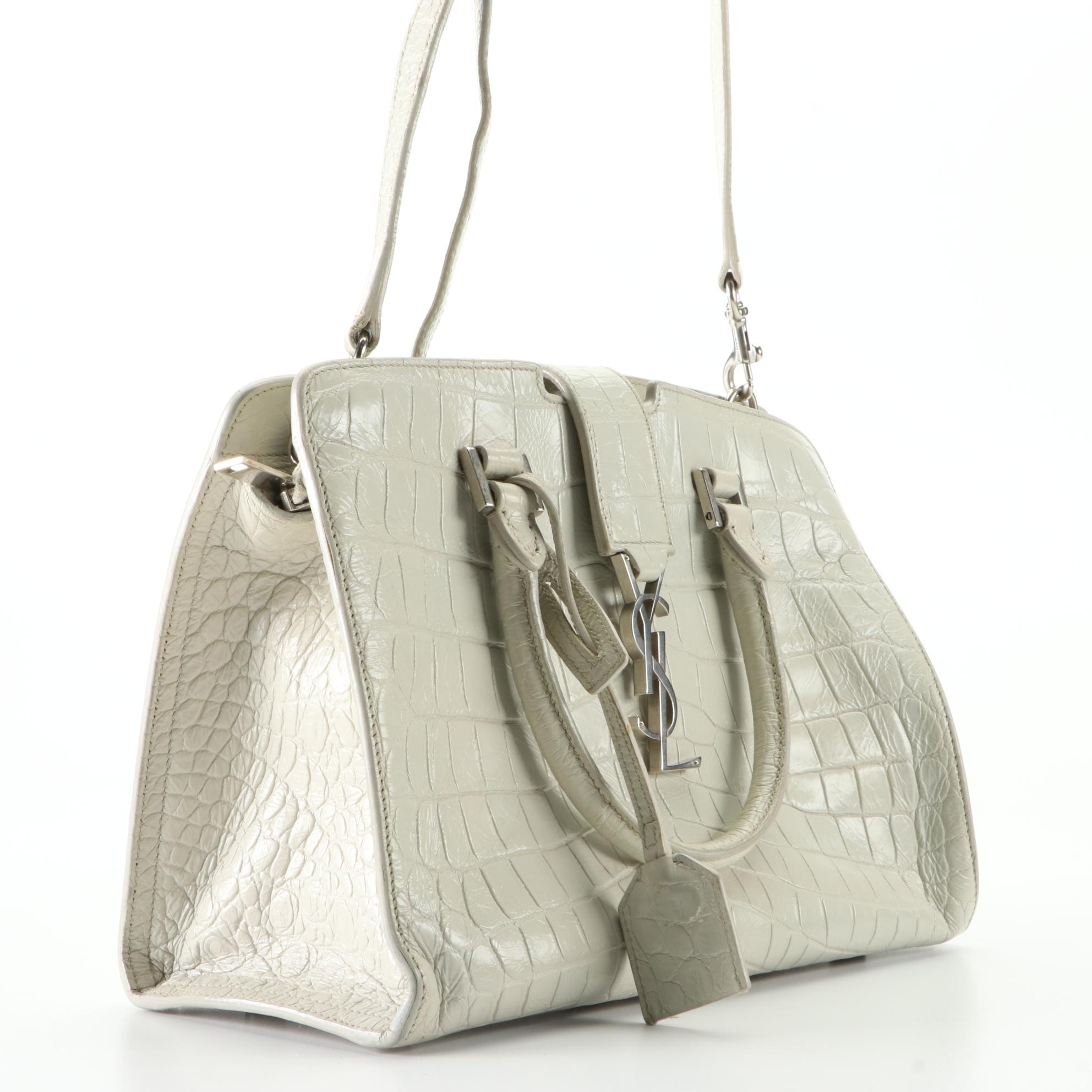 Saint Laurent Monogram Baby Cabas in Croc Embossed Leather