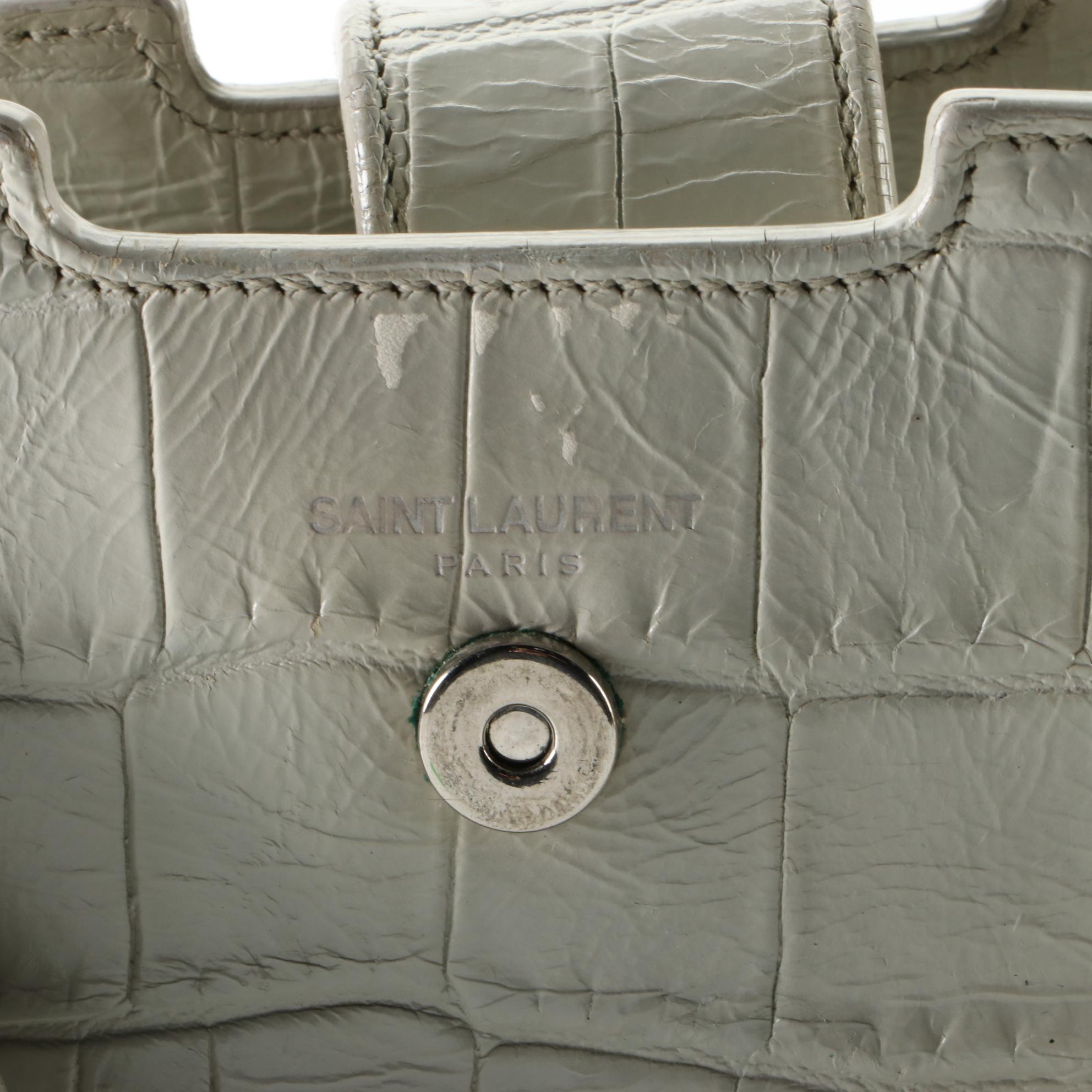 Saint Laurent Monogram Baby Cabas in Croc Embossed Leather