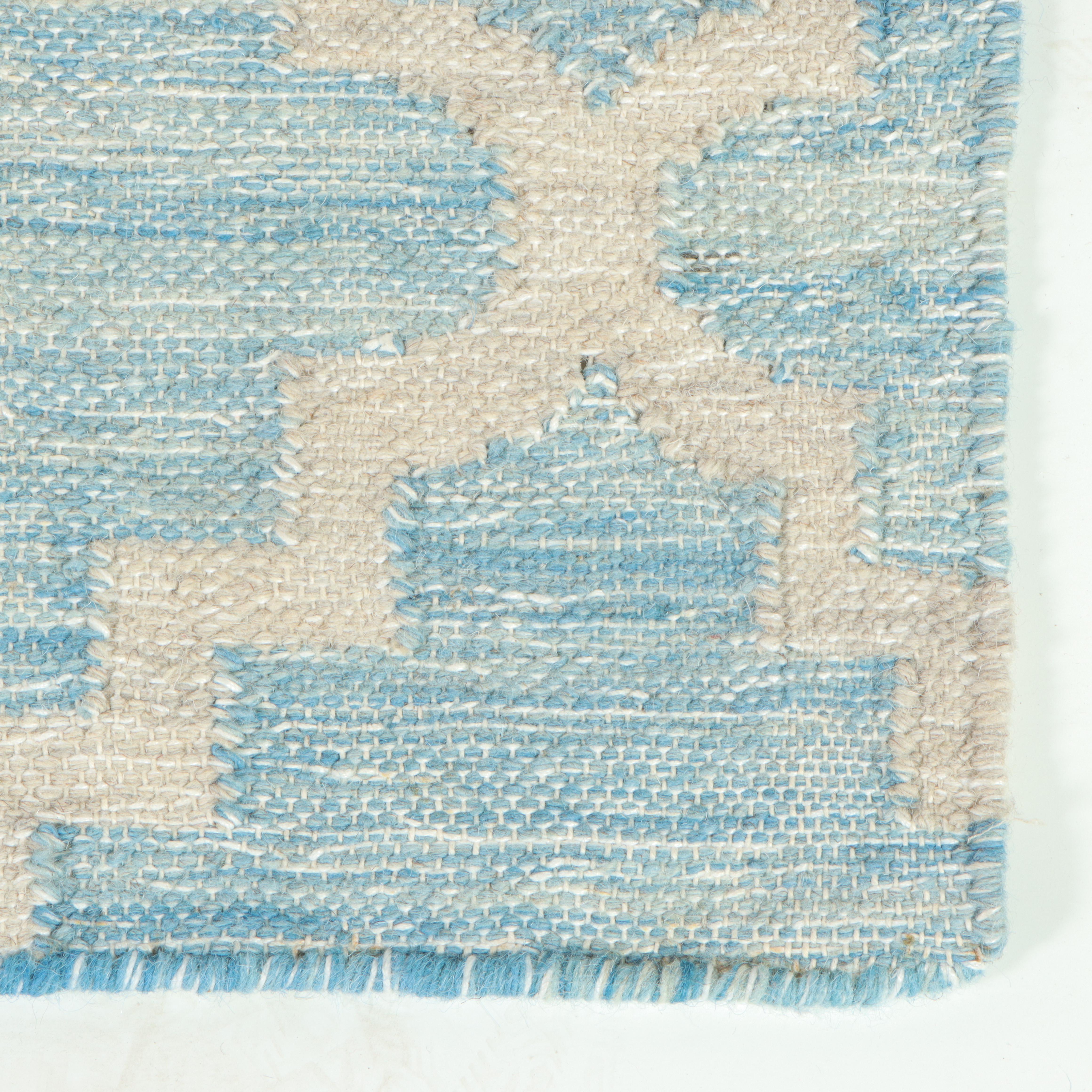 5'2 x 7'6 Handwoven Indian Dhurrie Lattice Area Rug