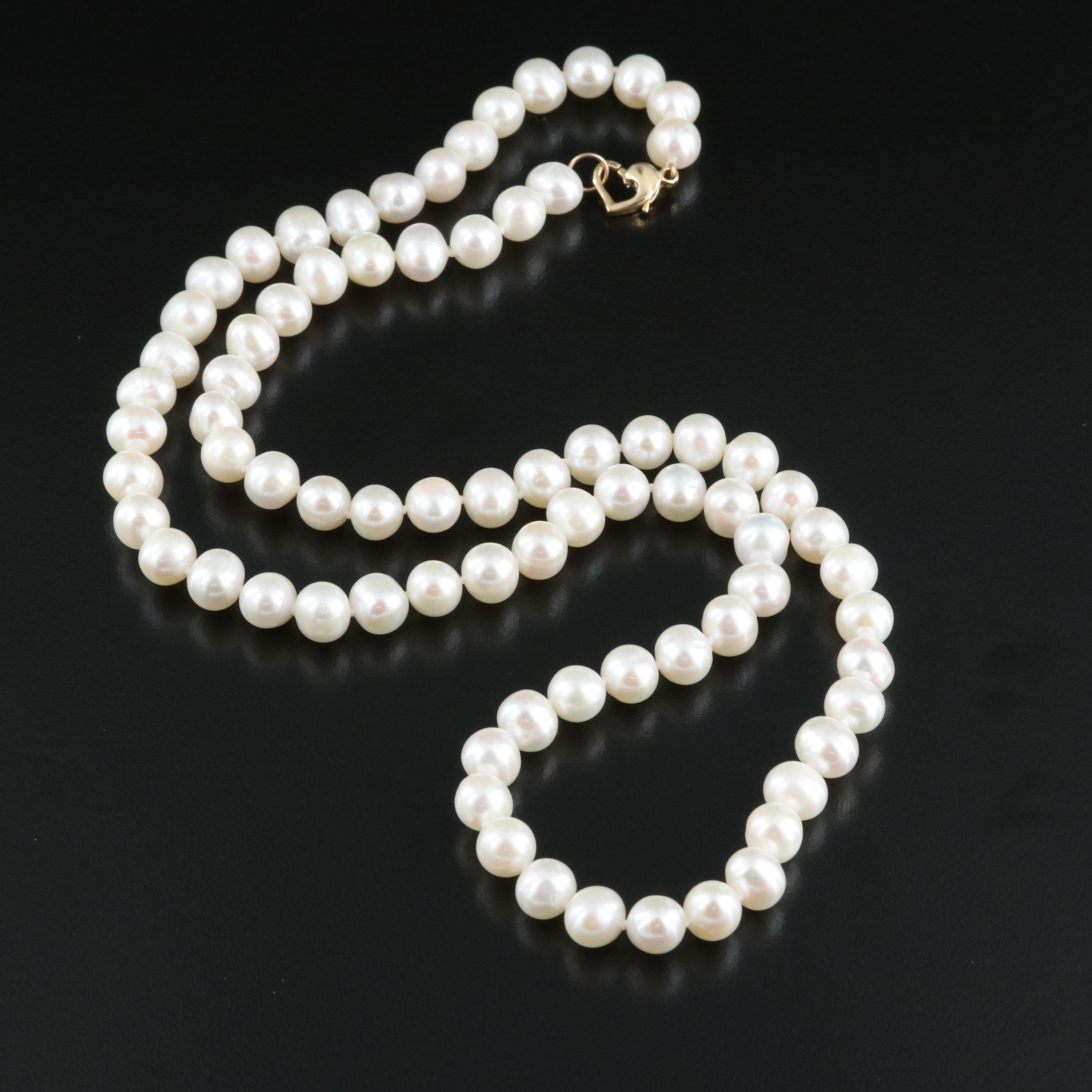 Pearl Necklace with 14K Clasp