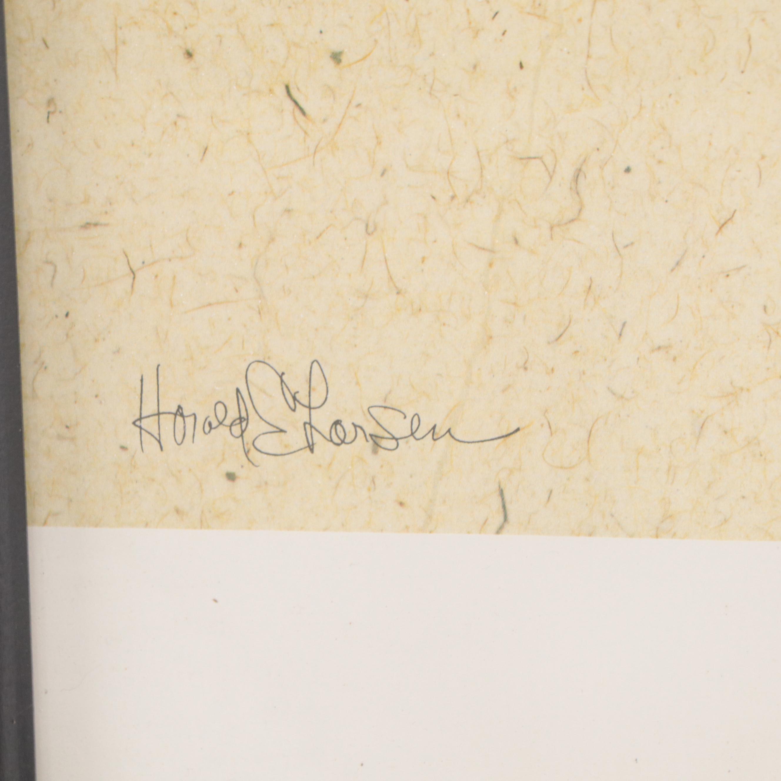 Harold E. Larsen Southwestern Landscape Offset Lithograph "Monument Valley,"