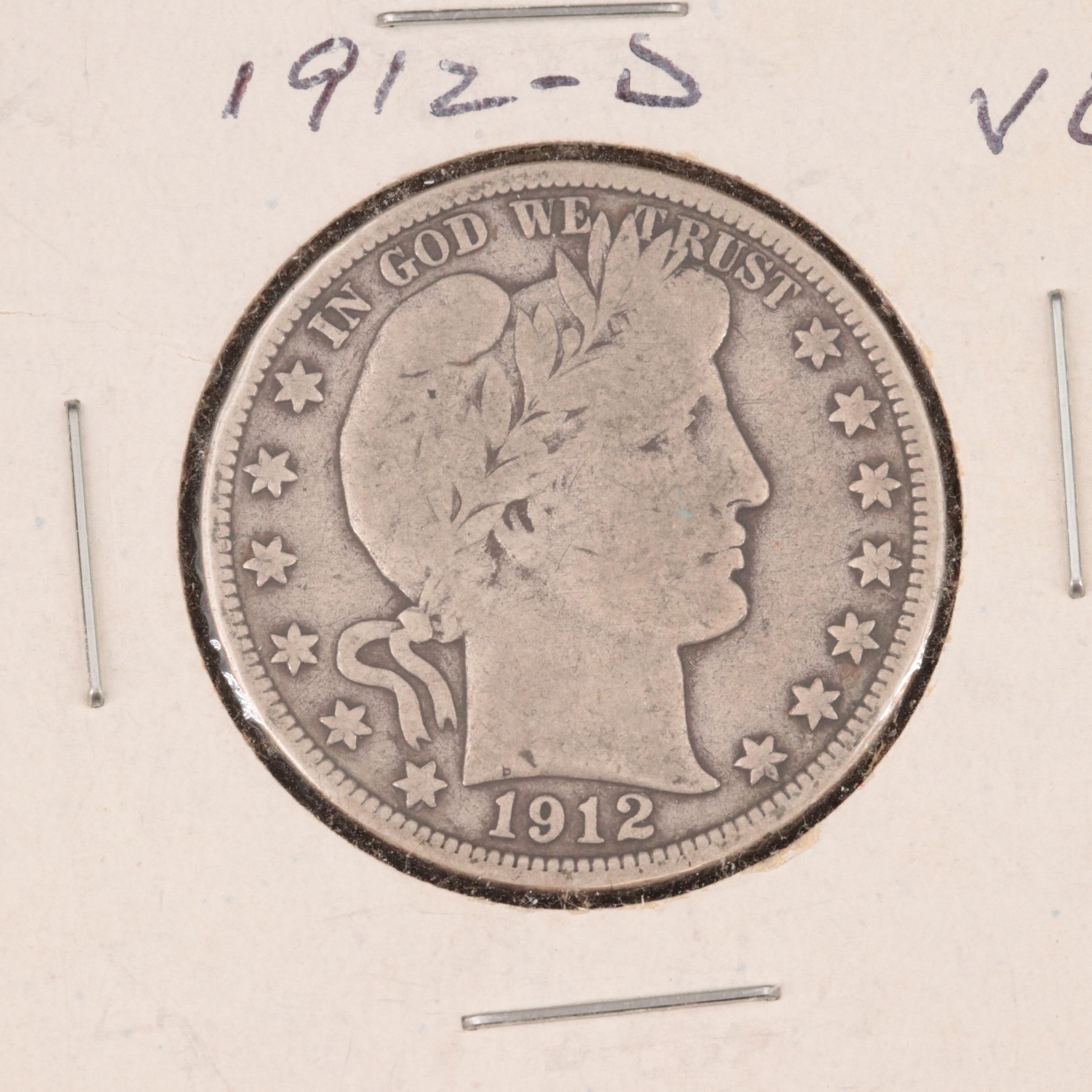 1912-D and 1914-S Barber Silver Half Dollars
