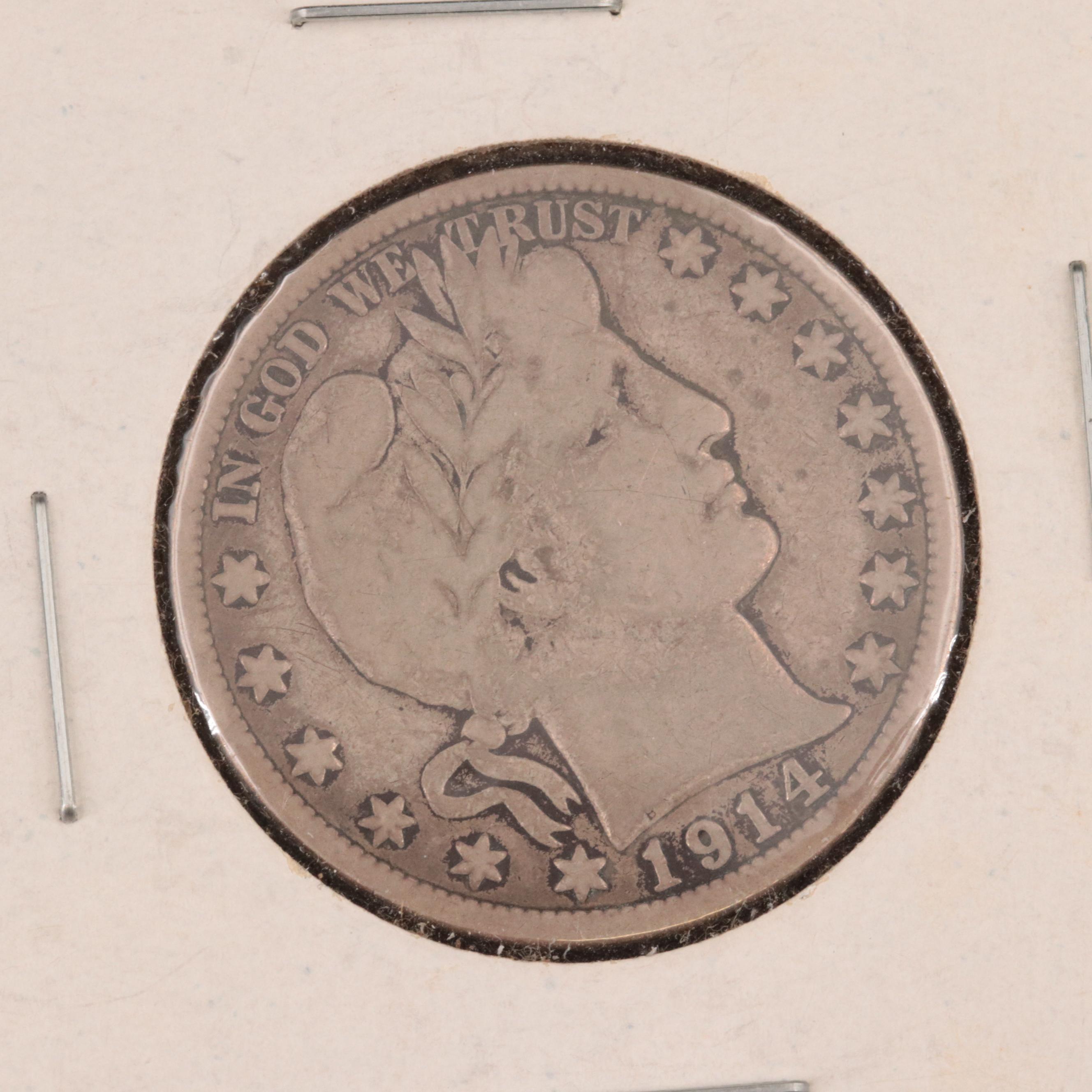 1912-D and 1914-S Barber Silver Half Dollars