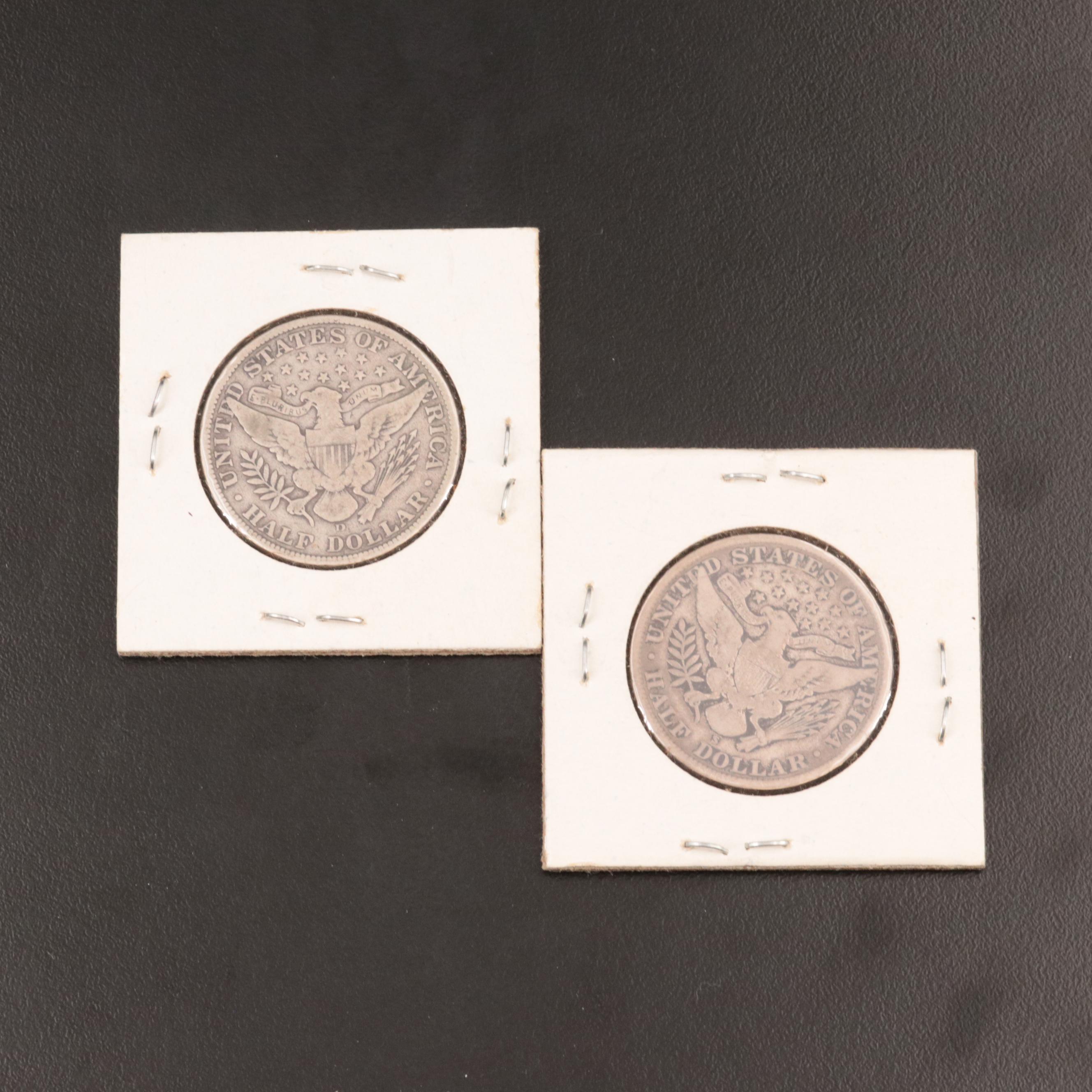 1912-D and 1914-S Barber Silver Half Dollars