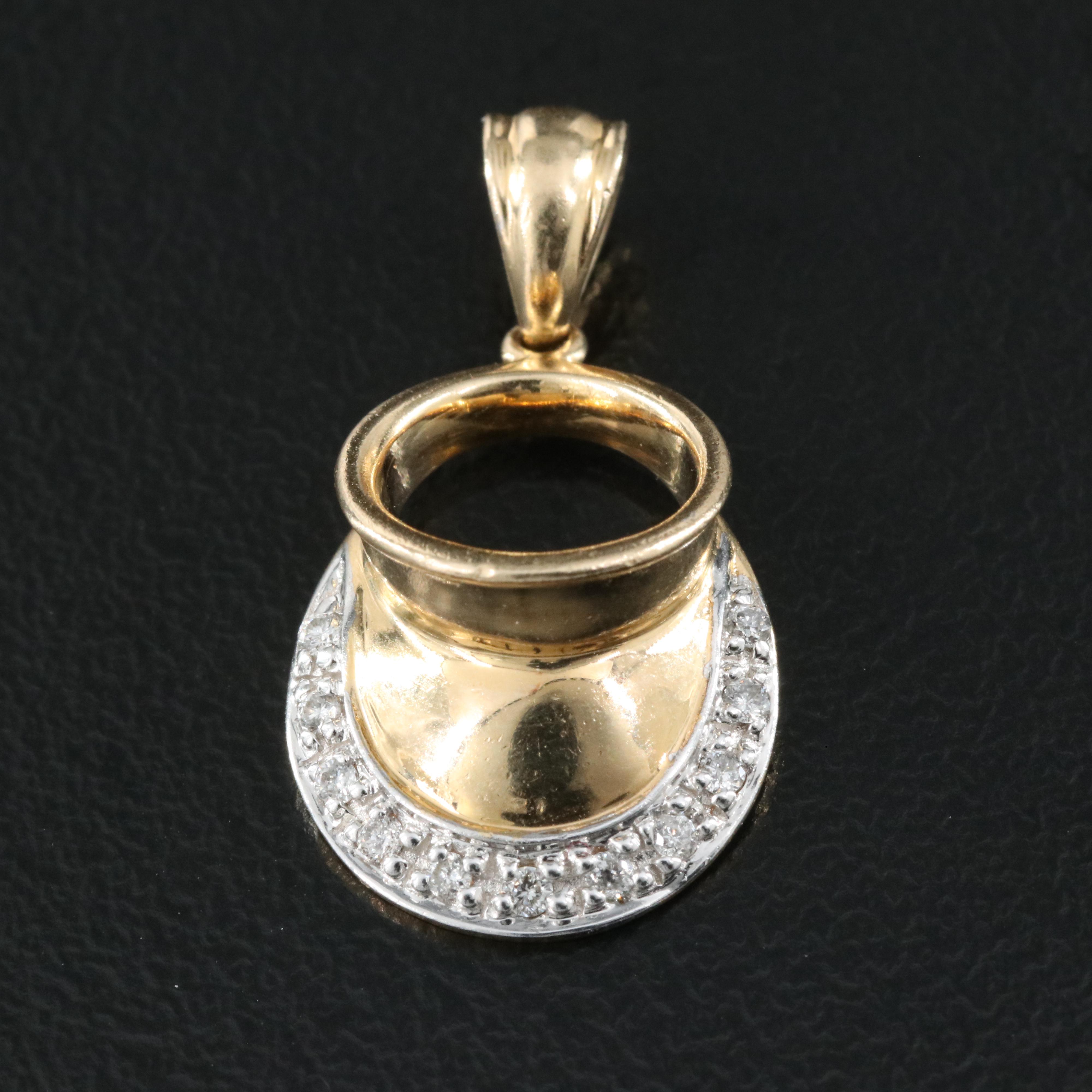 14K 0.06 CTW Diamond Sun Visor Pendant