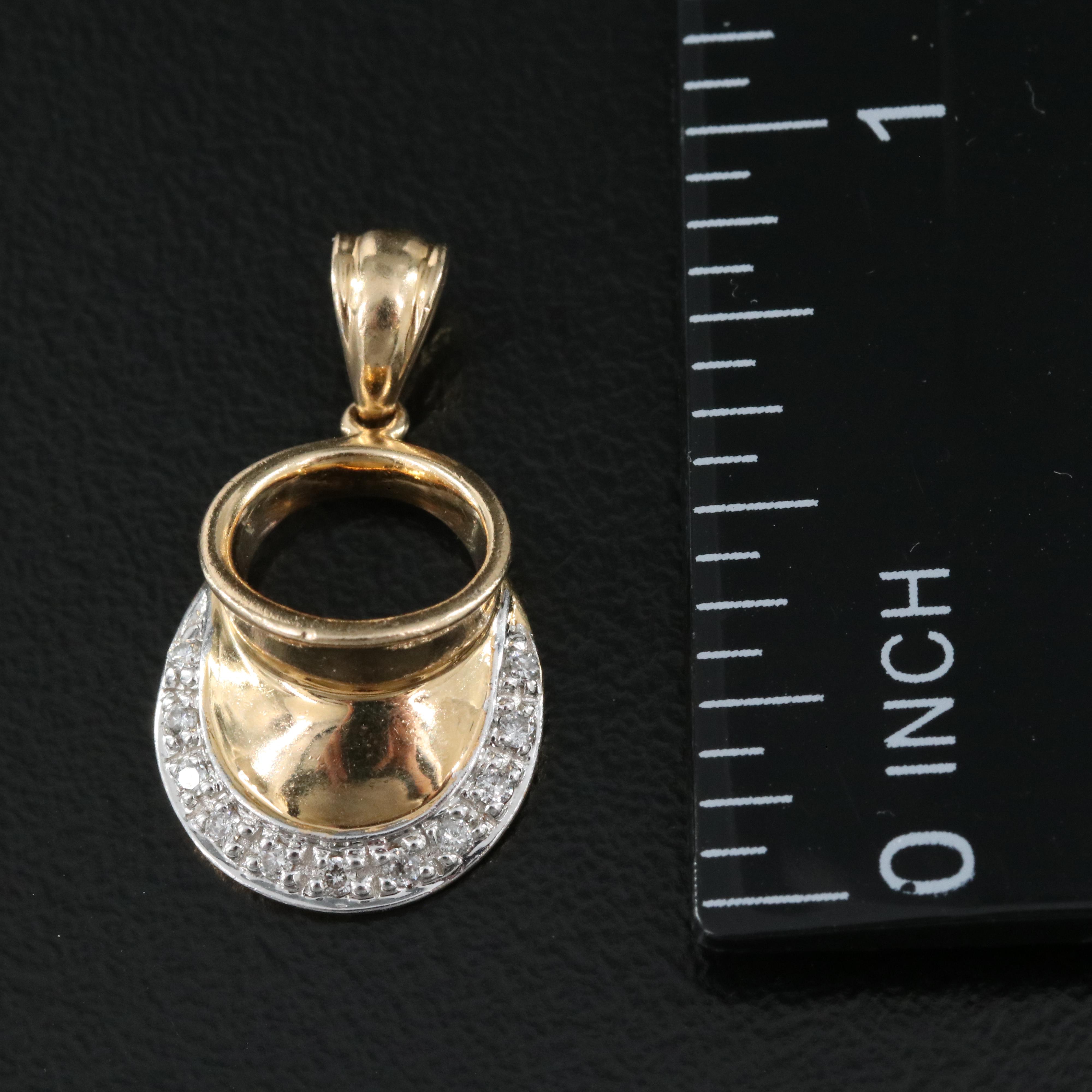 14K 0.06 CTW Diamond Sun Visor Pendant