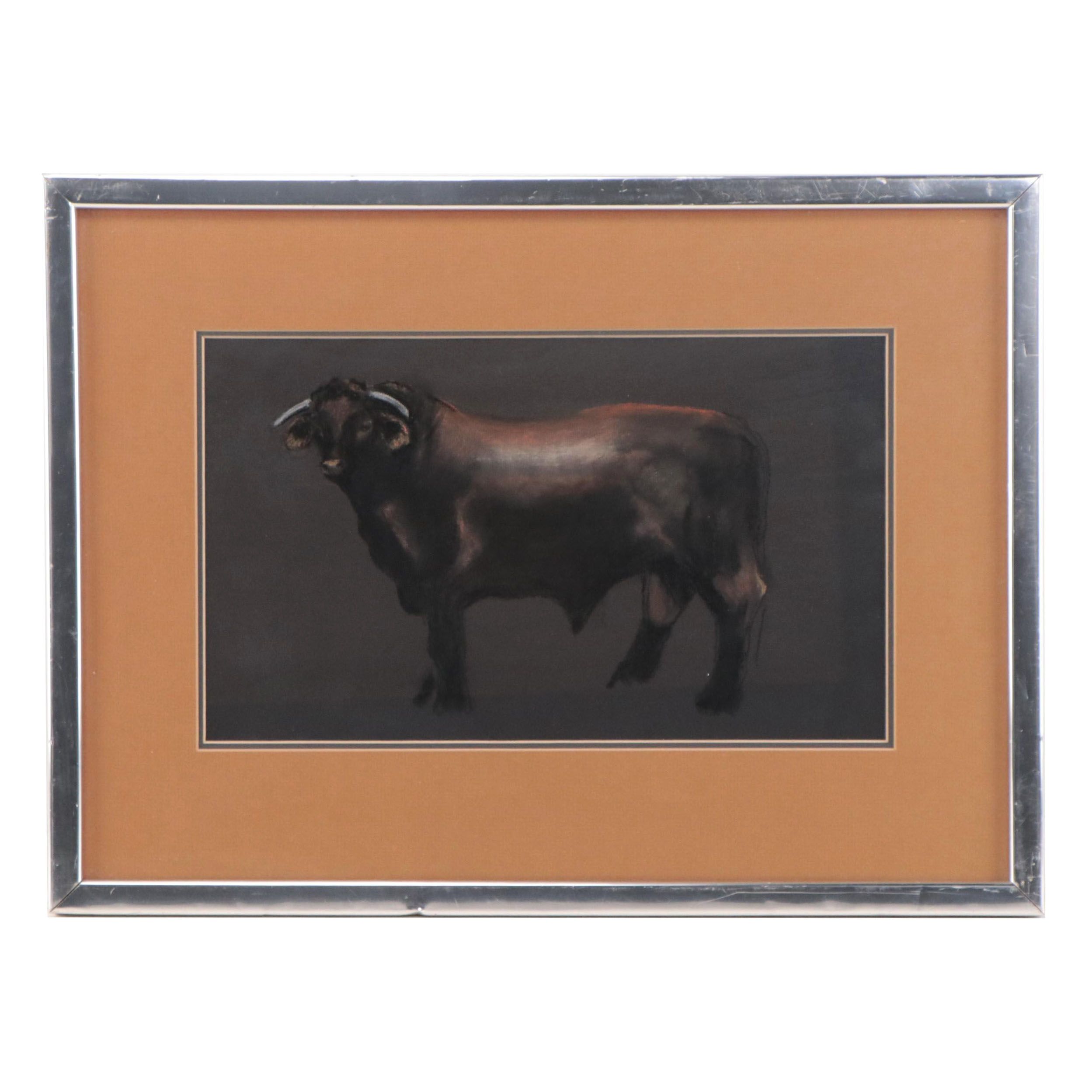Pastel Drawing of a Bull