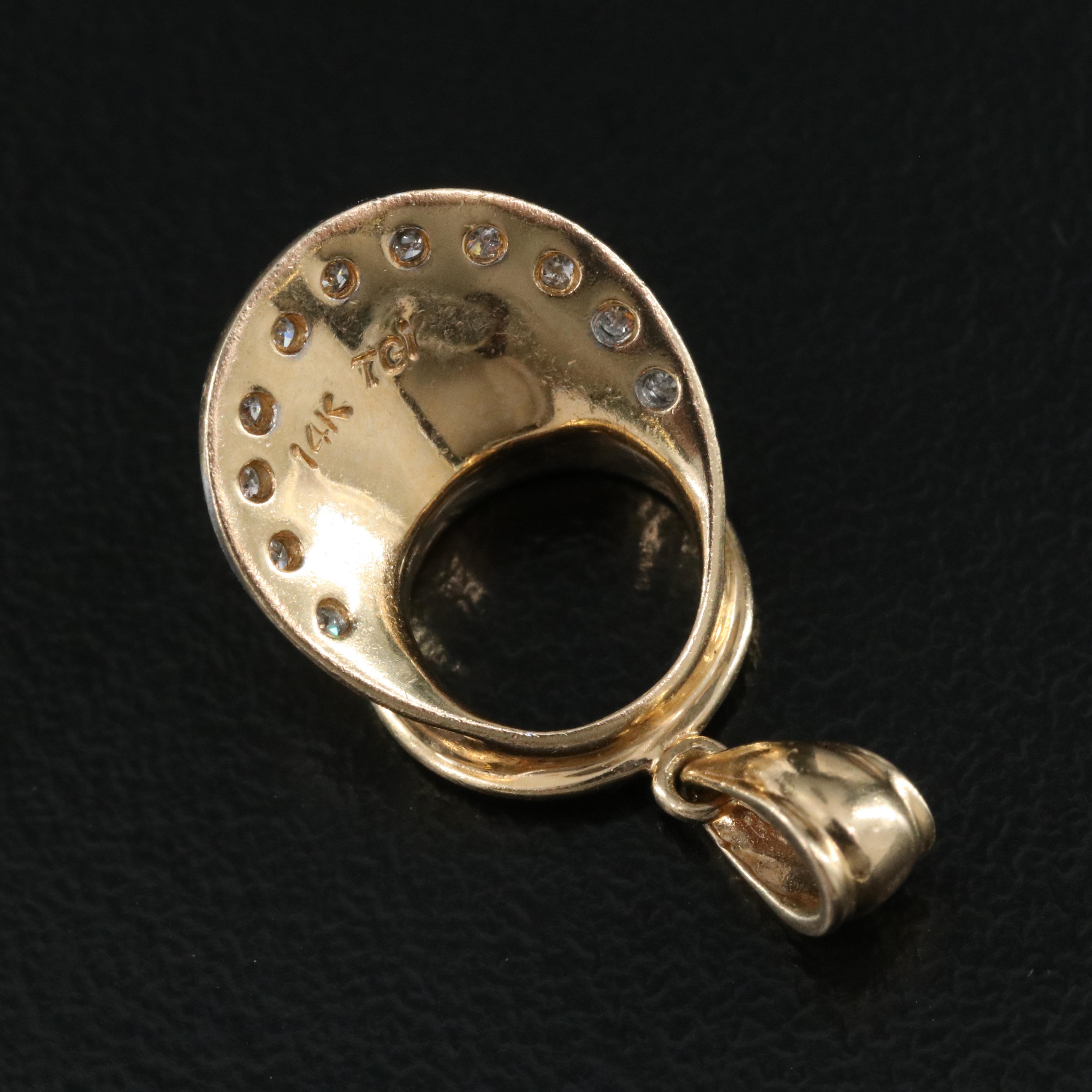 14K 0.06 CTW Diamond Sun Visor Pendant