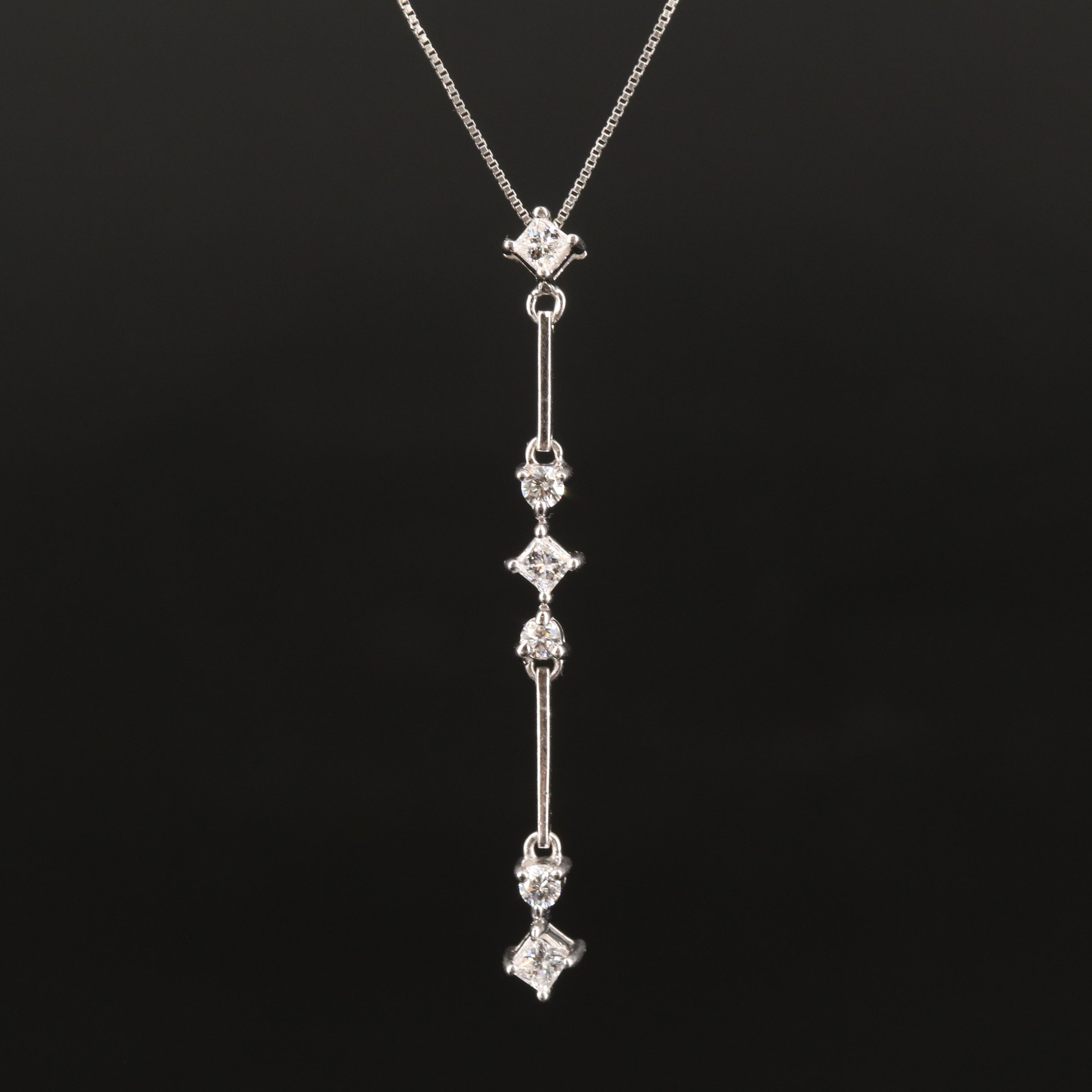 Platinum 0.40 CTW Diamond Pendant Necklace