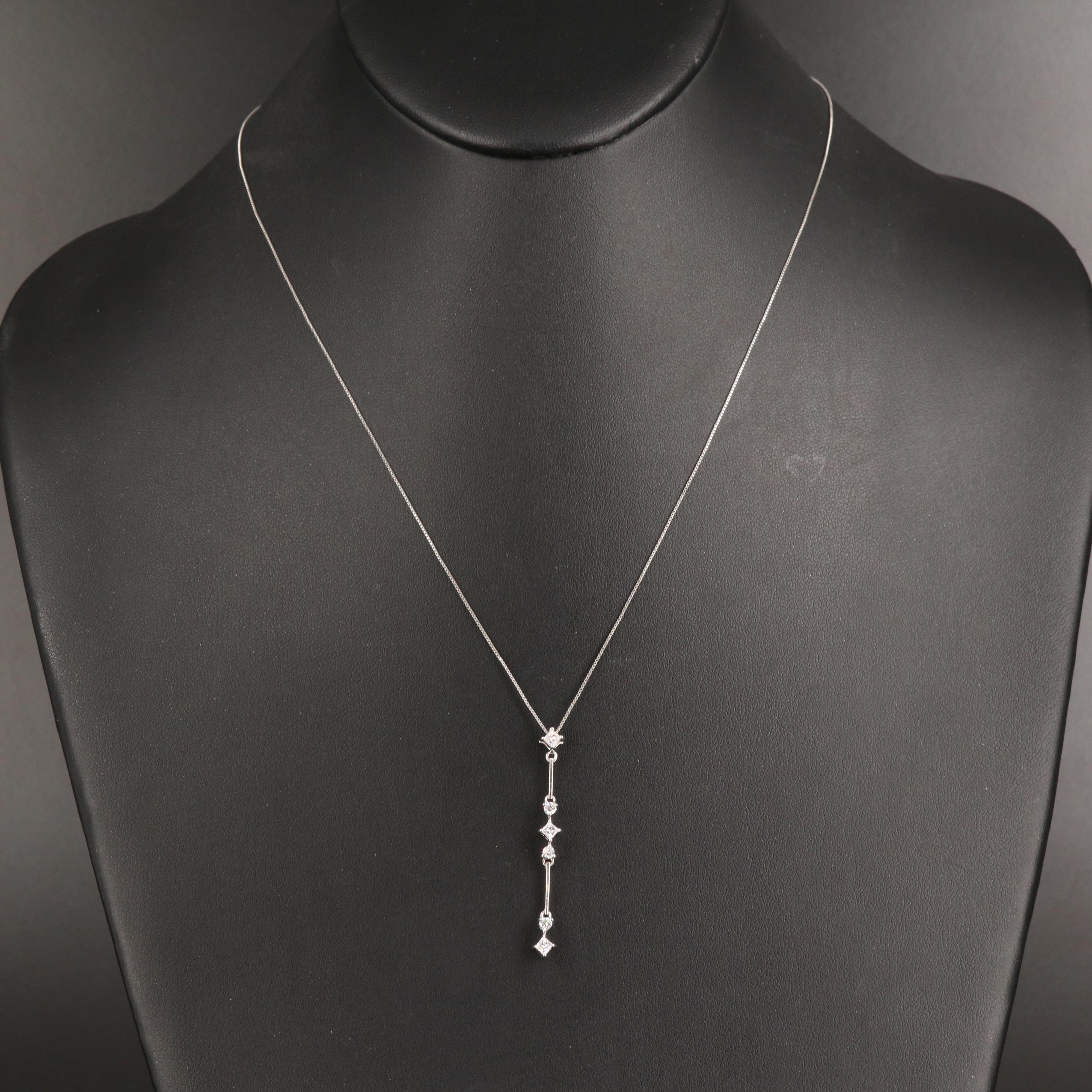 Platinum 0.40 CTW Diamond Pendant Necklace