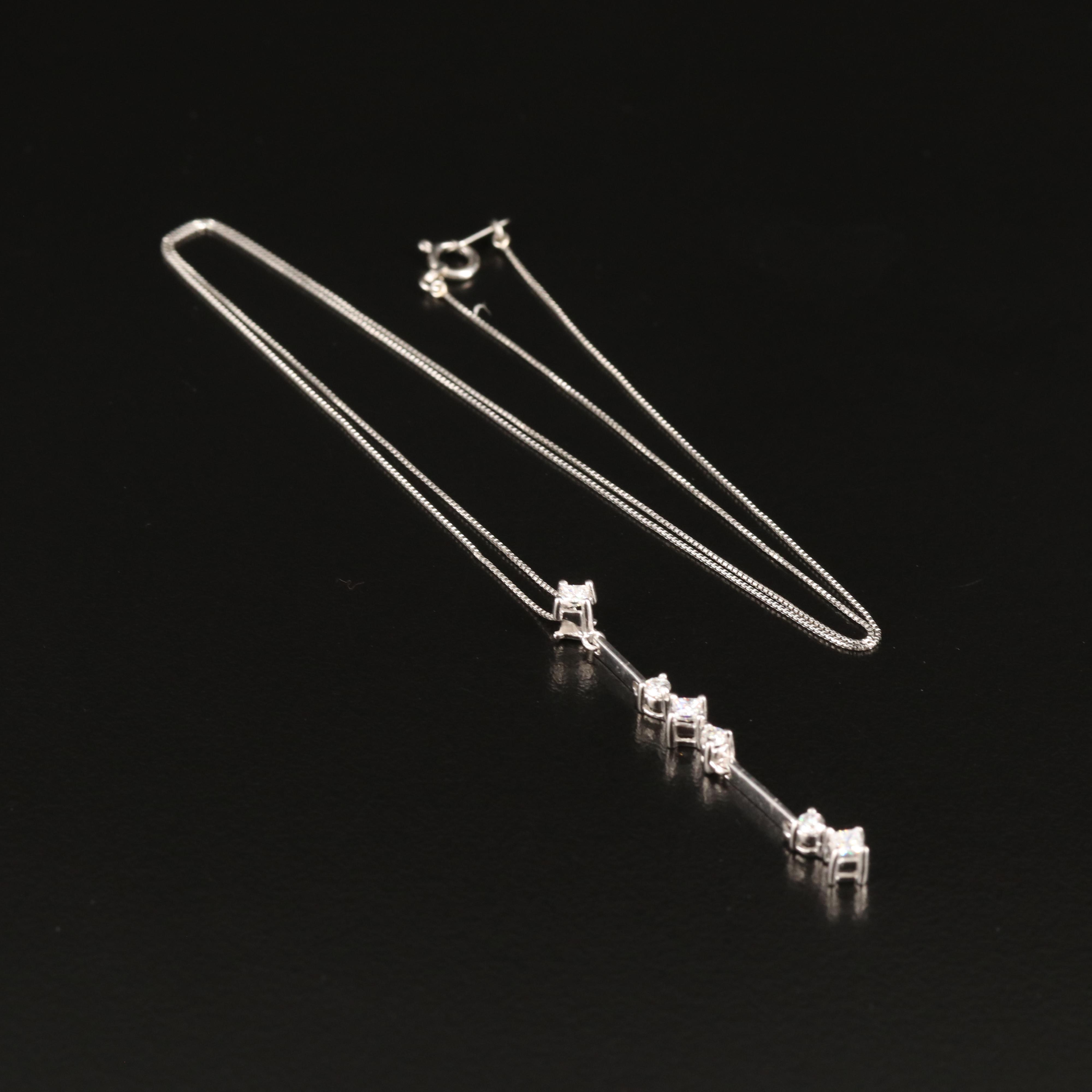 Platinum 0.40 CTW Diamond Pendant Necklace