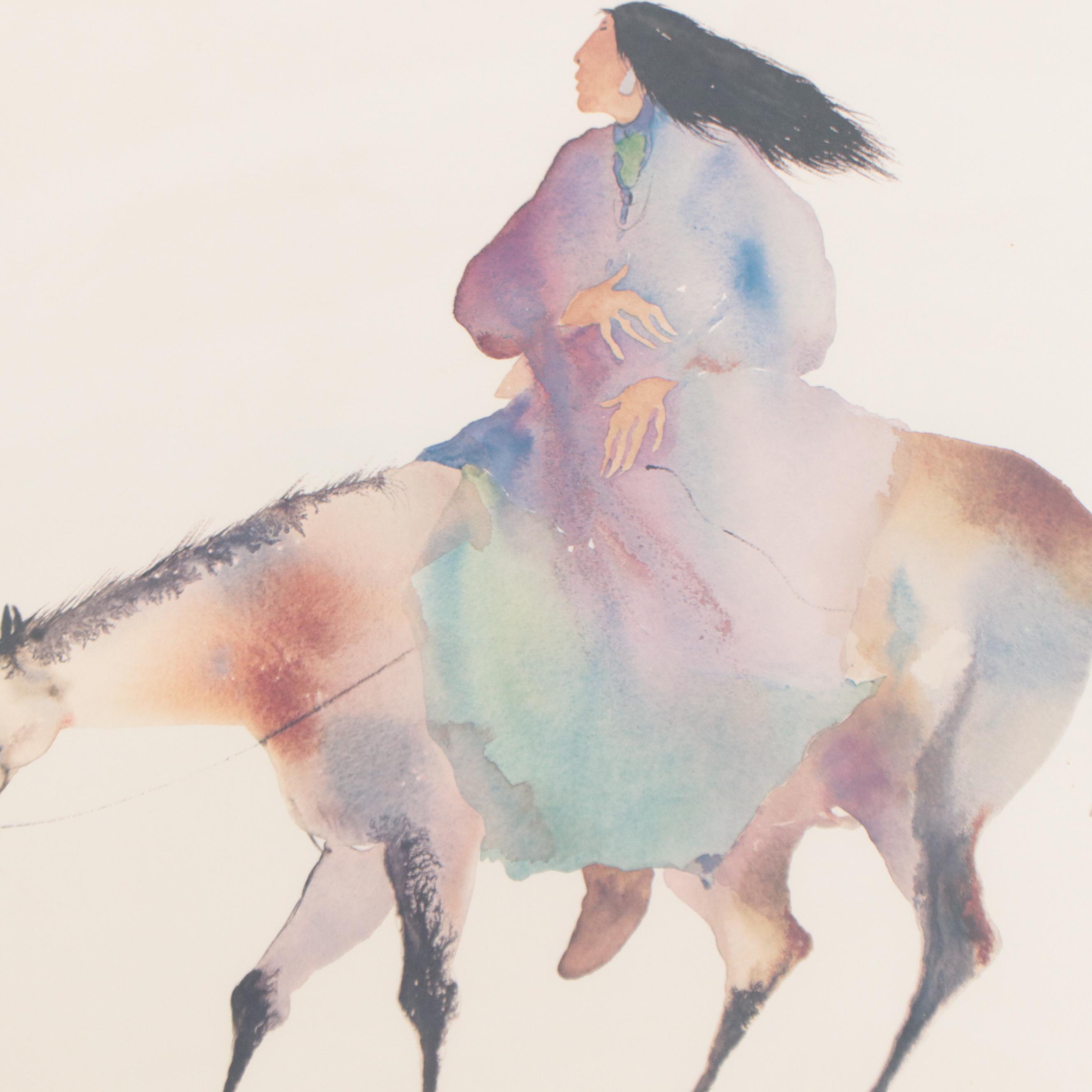 Offset Lithograph After Carol Grigg "Song to Mother Moon," Late 20th Century