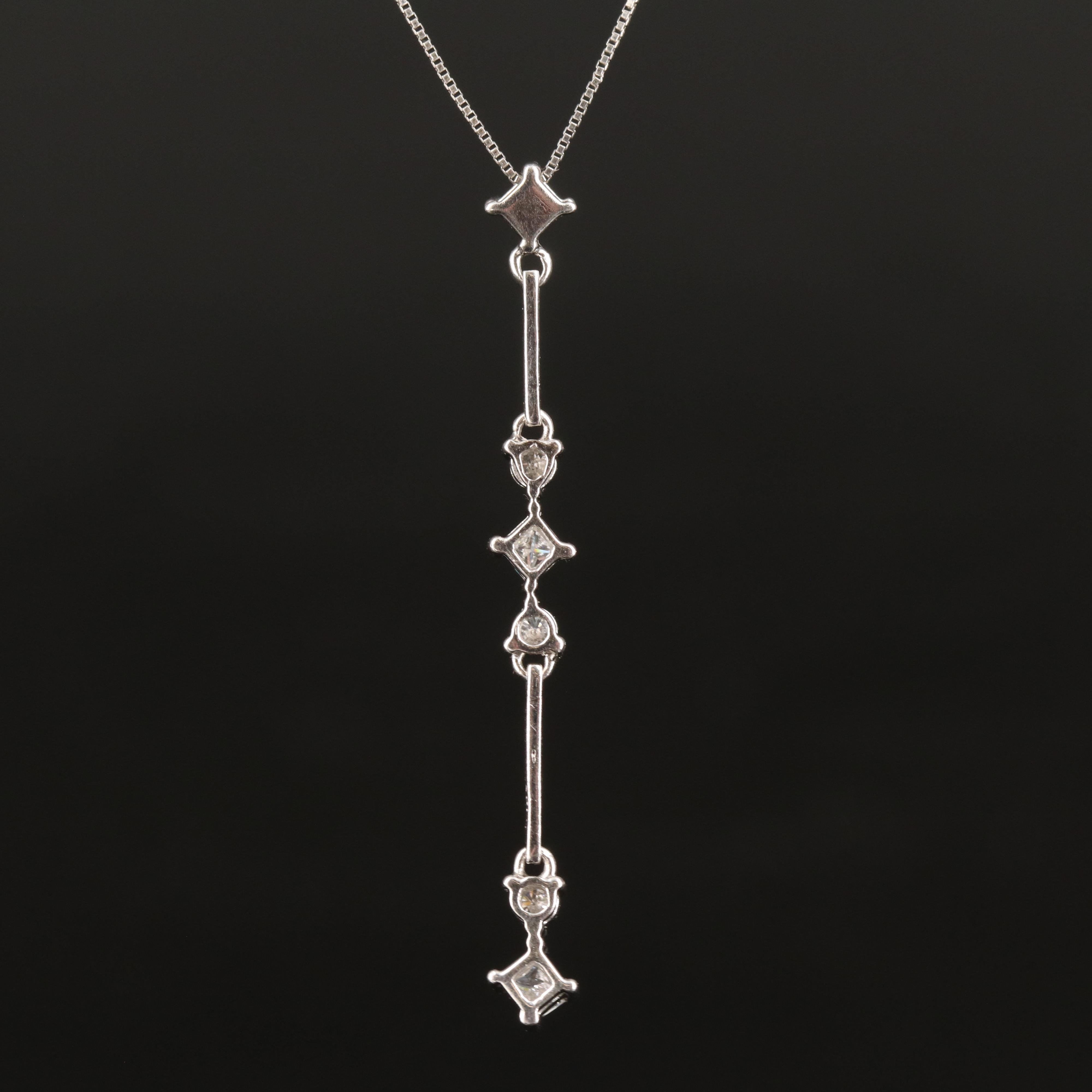 Platinum 0.40 CTW Diamond Pendant Necklace
