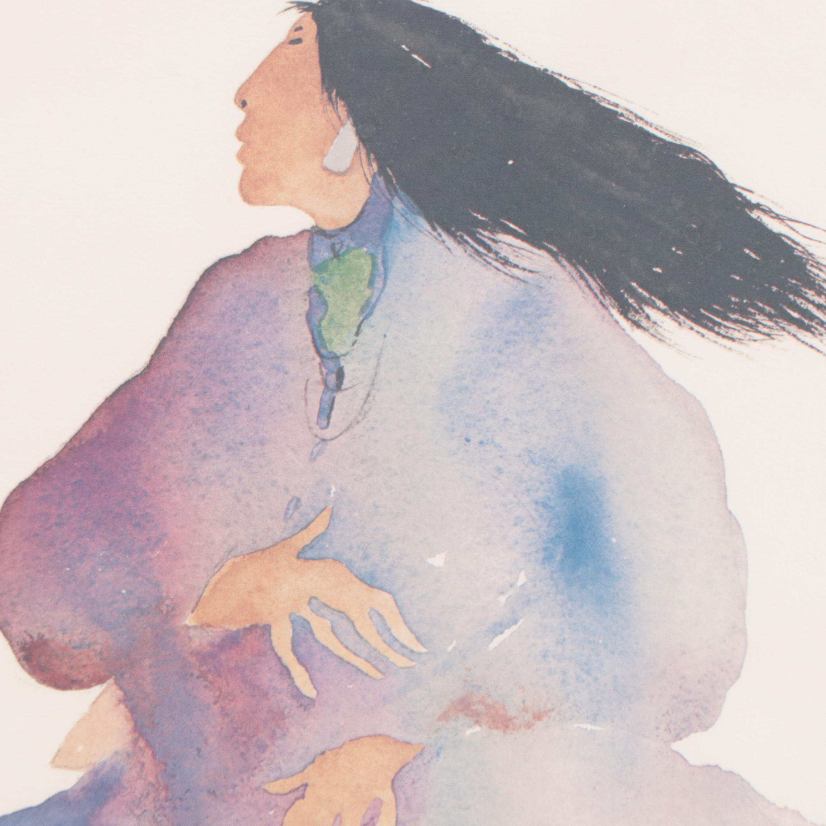 Offset Lithograph After Carol Grigg "Song to Mother Moon," Late 20th Century