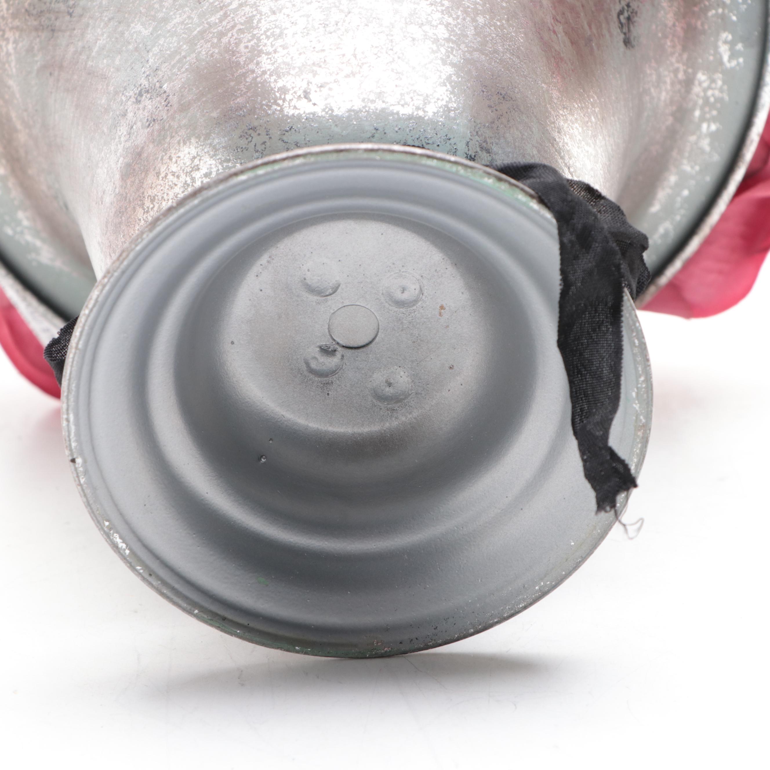 Silk Rose Arrangement With Black Painted Candle Holders and Wooden Plinth