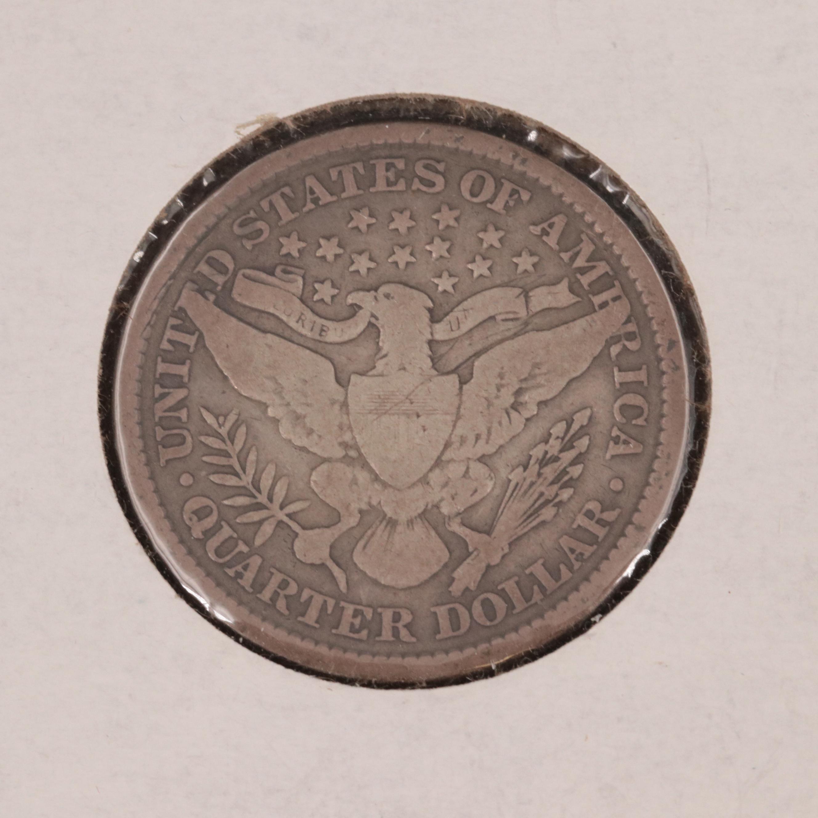 Five Barber Silver Quarters